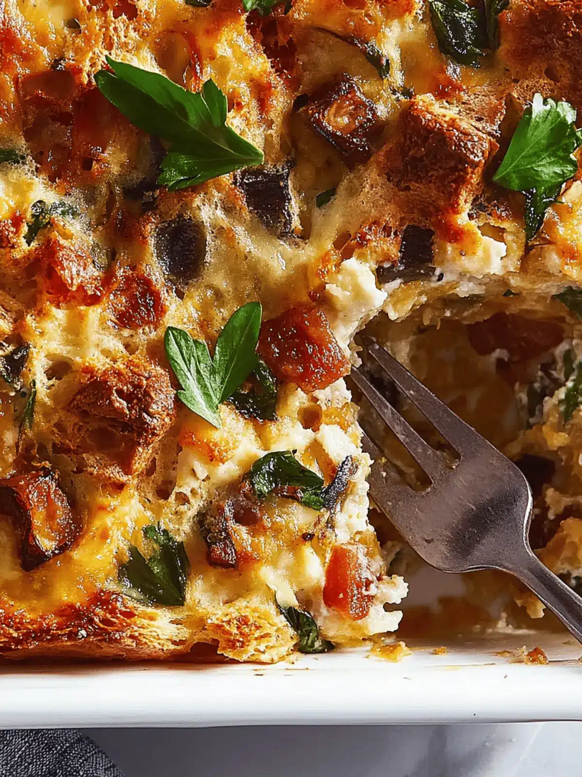 Savory Breakfast Strata Loaded with Italian Sausage and Veggies 2 Breakfast Strata