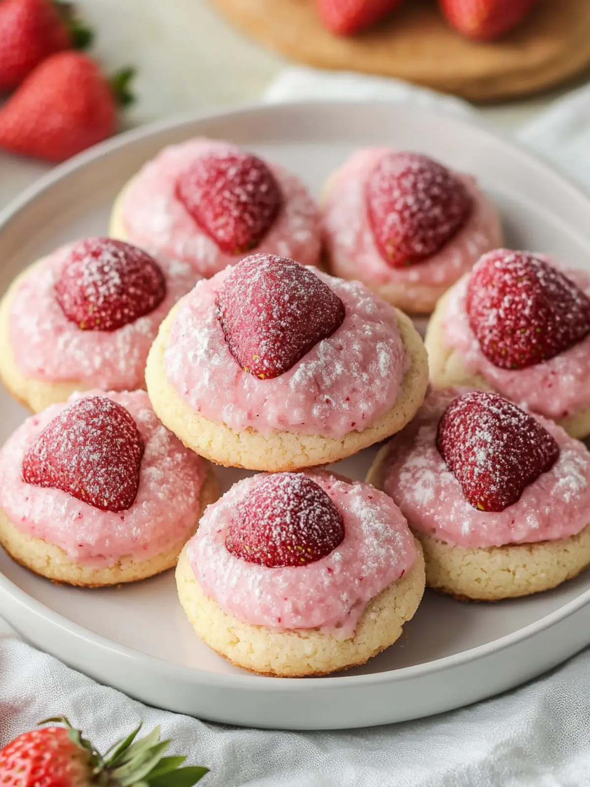 Delicious Strawberry Kiss Cookies with a Chocolate Surprise 3 Strawberry Kiss Cookies