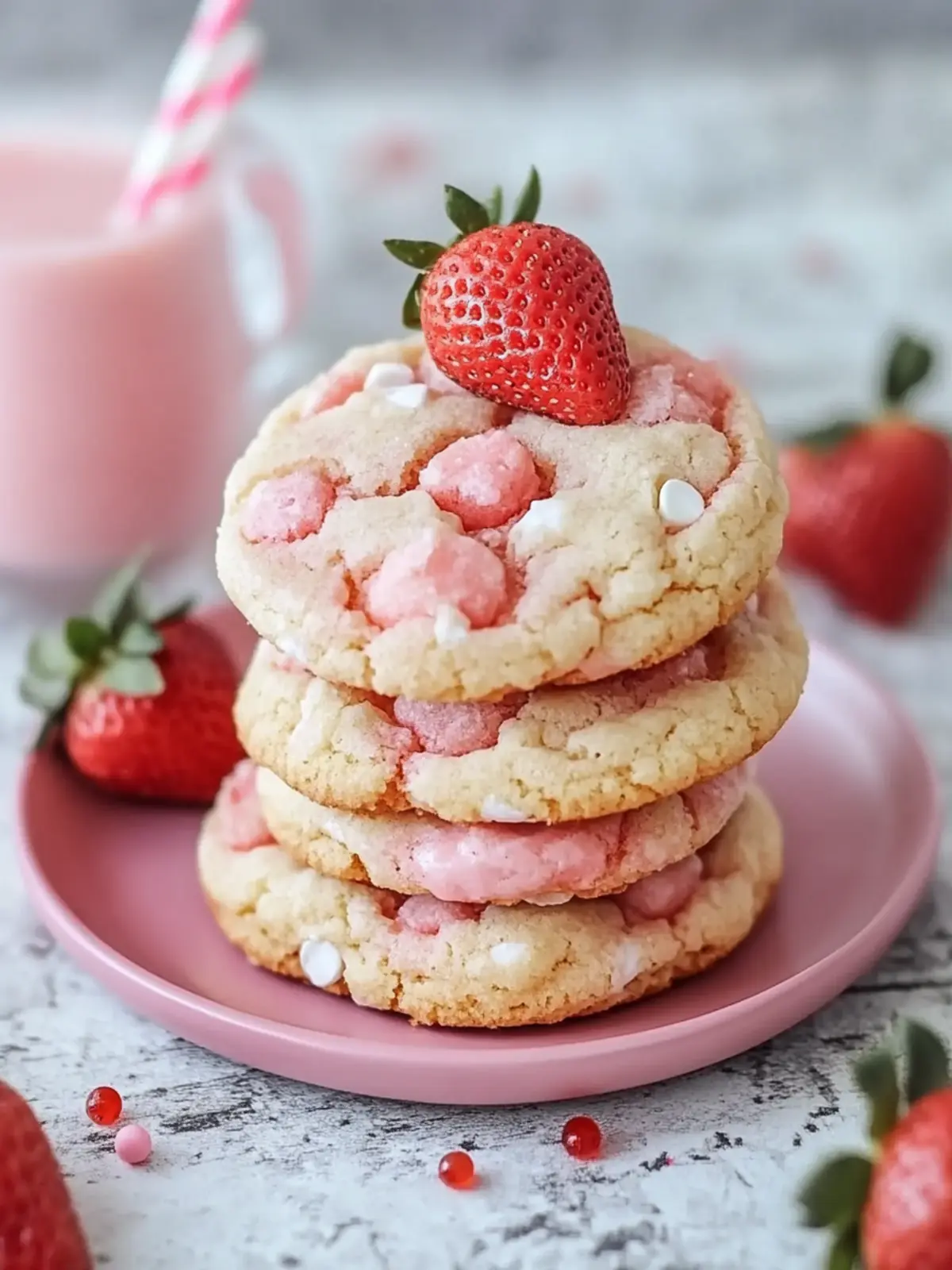 Strawberry Milkshake Cookies: Sweet Tooth's Ultimate Delight 3 Strawberry Milkshake Cookies: Delight Your Sweet Tooth Today