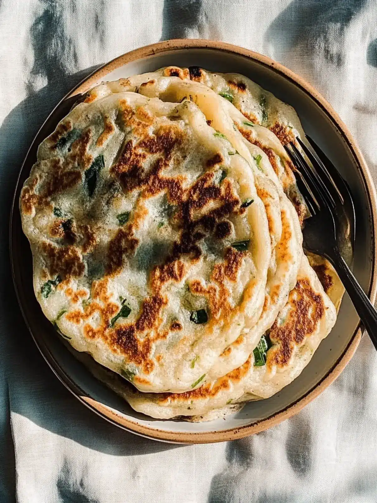 Crispy Scallion Pancakes with Irresistible Ginger Sauce 2 Scallion Pancakes