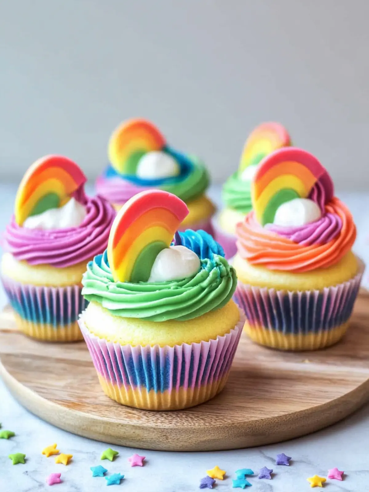 Make These Adorable Rainbow Cupcakes Super Quick for Fun Parties 4 Make These Adorable Rainbow Cupcakes Super Quick!