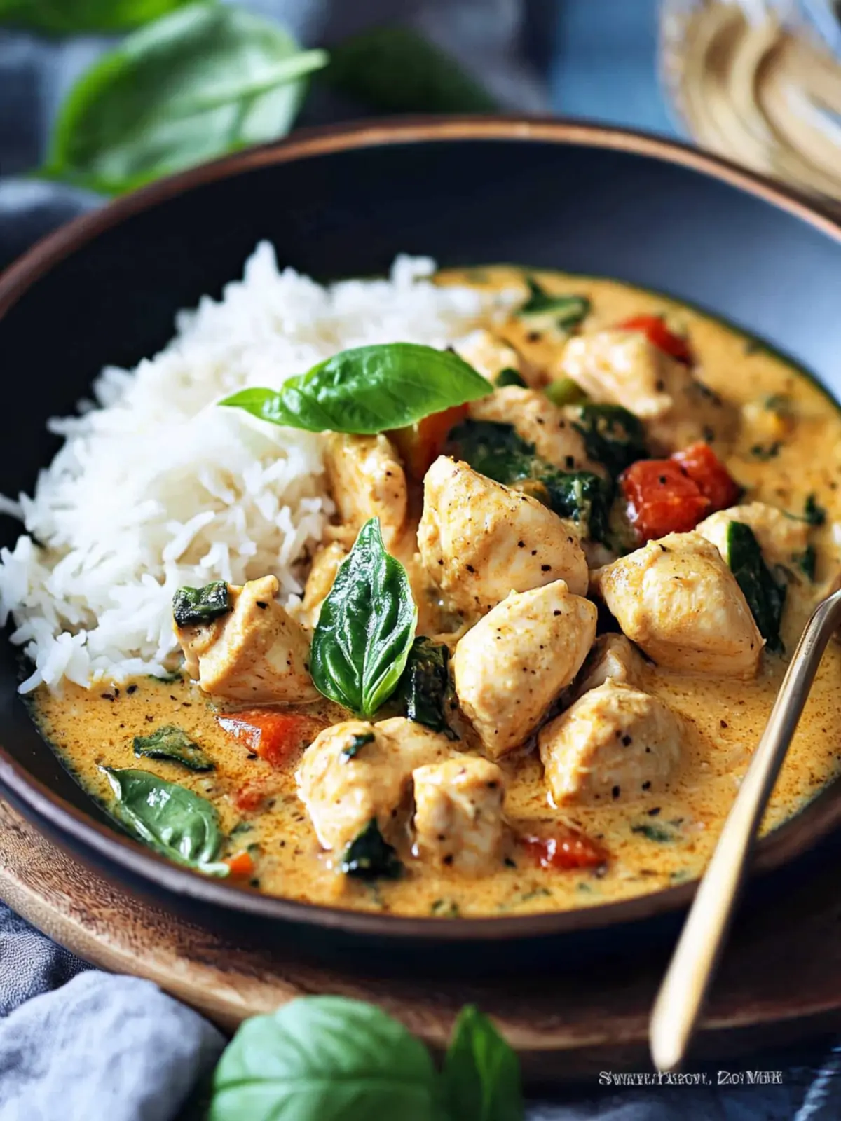 Basil Chicken with Coconut Curry Sauce for Quick Family Comfort 2 Basil Chicken with Coconut Curry Sauce