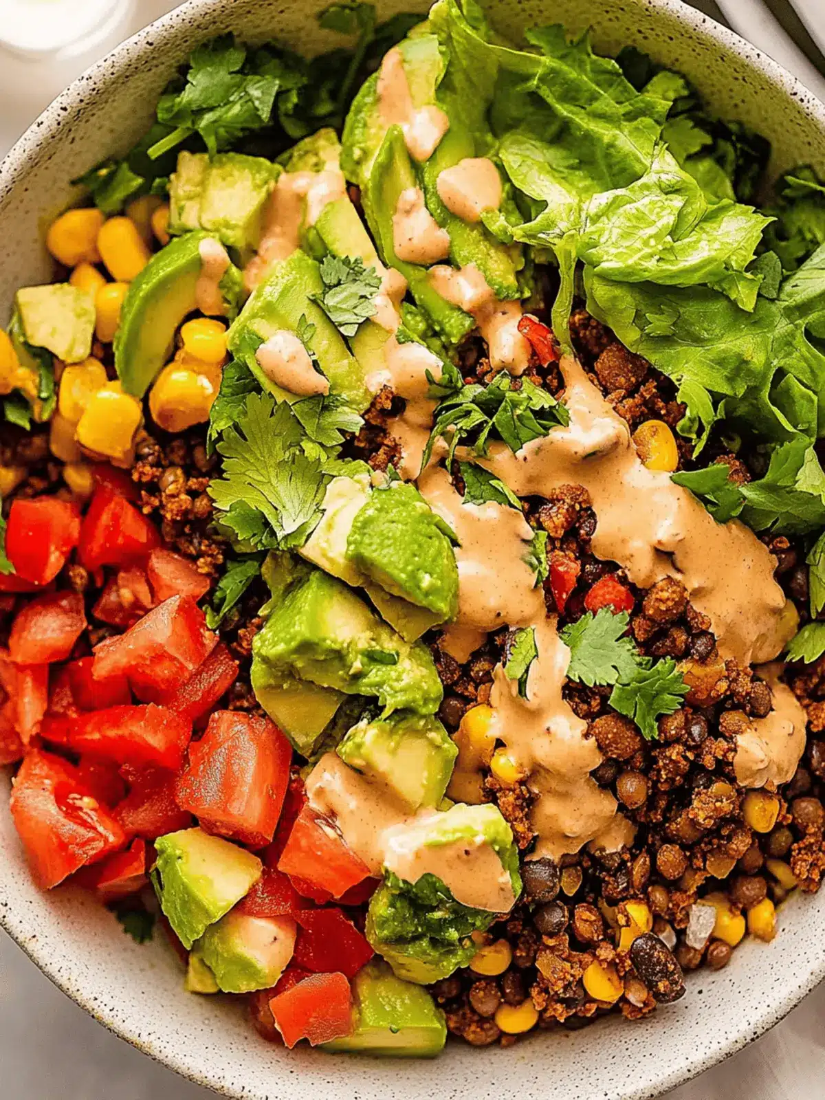 Delicious Vegan Burrito Bowl with Spiced Lentil Taco Meat Fast 2 Vegan Burrito Bowl with Spiced Lentil Taco Meat