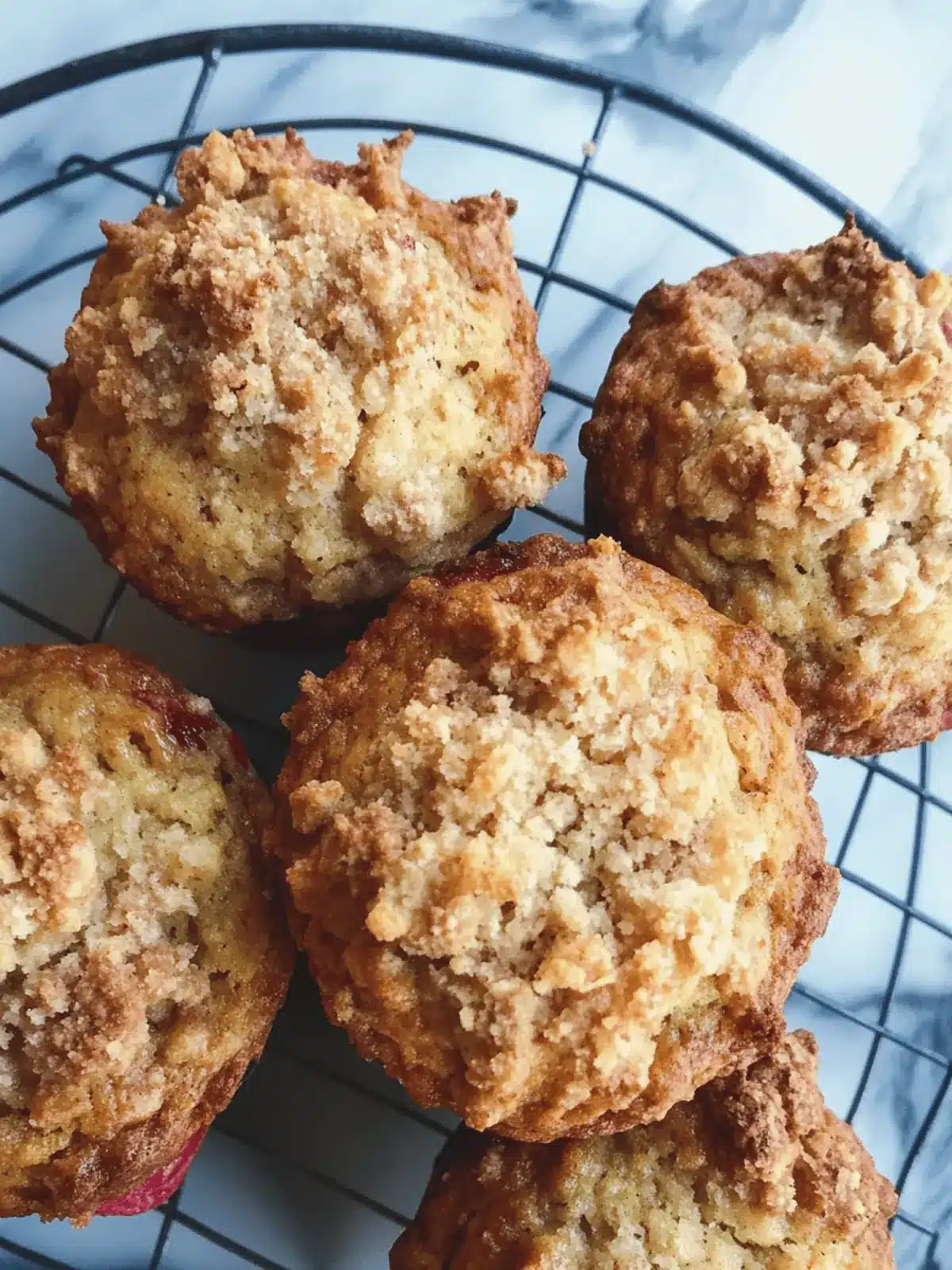 Zesty Lemon Rhubarb Spelt Muffins with Crunchy Streusel 2 Lemon Rhubarb Spelt Muffins with Streusel