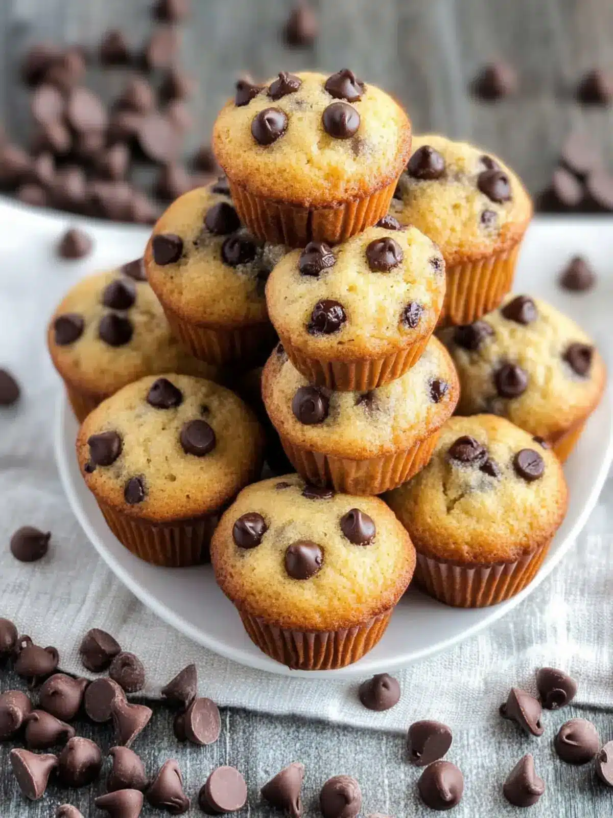 Mini Chocolate Chip Muffins: Quick, Healthy Delight for All! 4 Mini Chocolate Chip Muffins