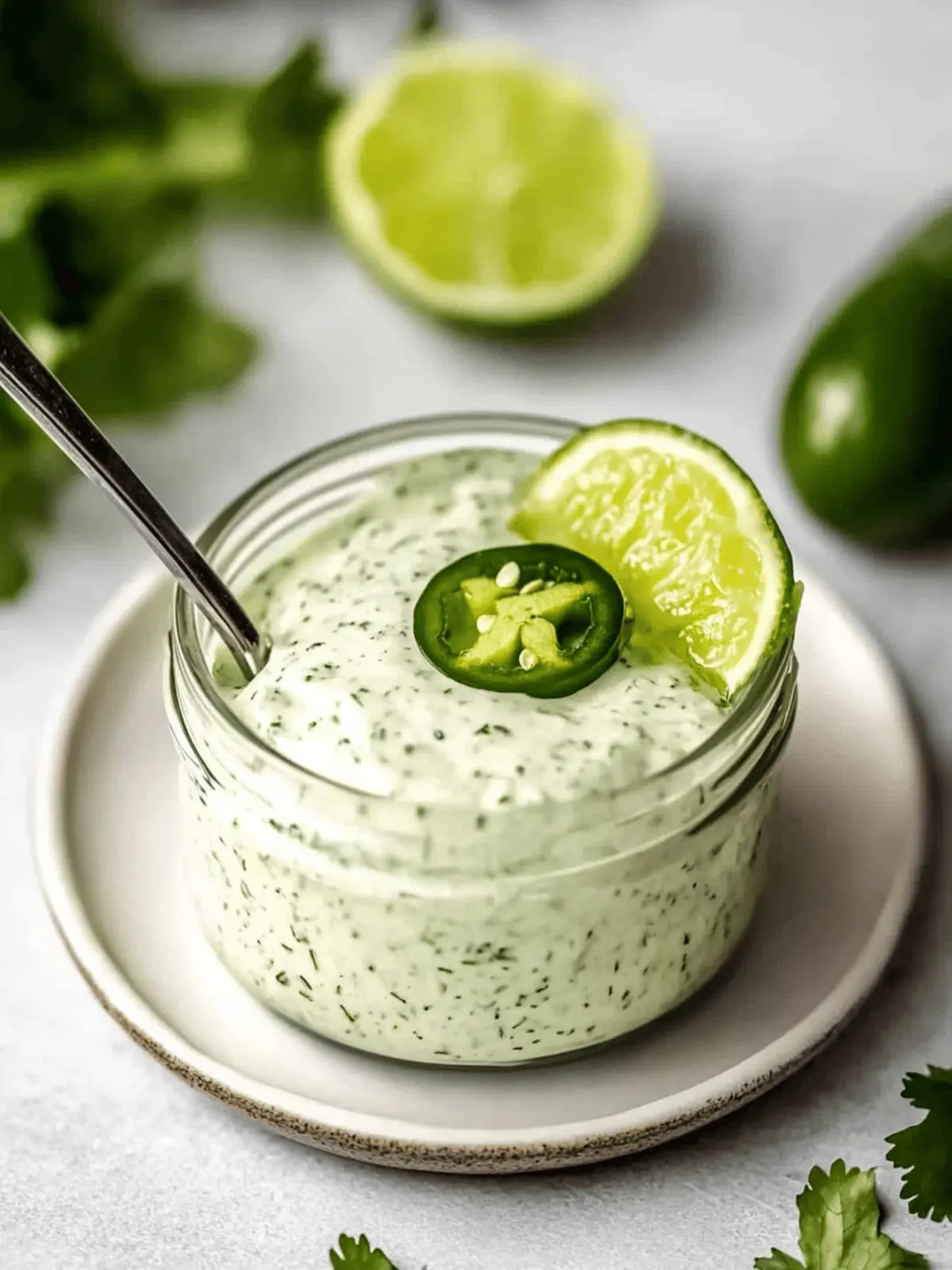 Simple Creamy Cilantro Garlic Sauce with Zesty Jalape os 3 Simple Creamy Cilantro and Garlic Sauce with Fresh Jalape os and Zesty Limes