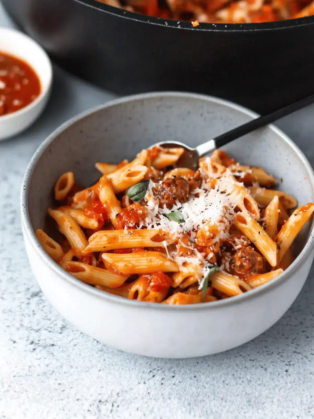 Easy Caprese Penne Pasta with Chicken Sausage in 20 Minutes 3 Caprese Penne Pasta with Chicken Sausage