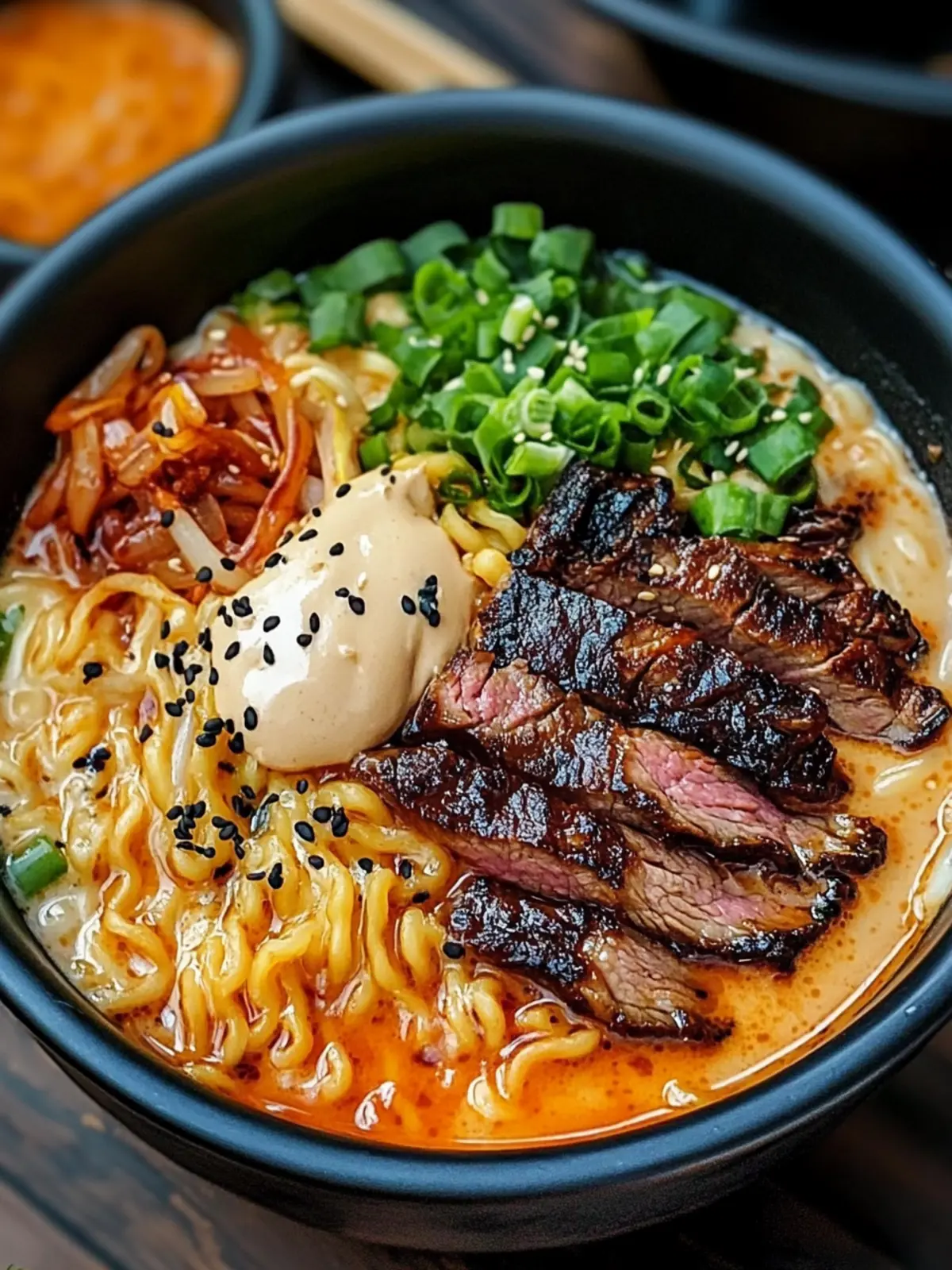 Spicy Korean Ramen with Grilled Beef & Creamy Sauce Magic 4 Spicy Korean Ramen with Grilled Beef & Creamy Sauce
