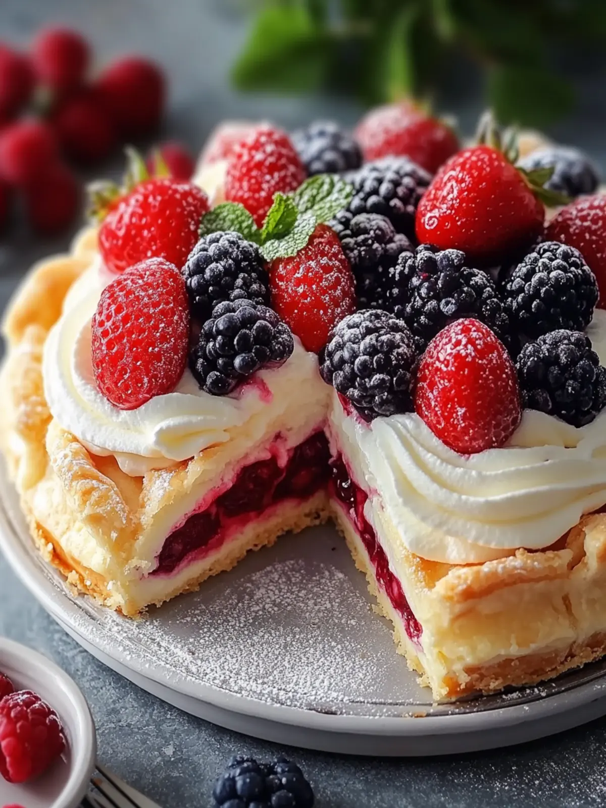 Delicious Berry Cream Pastry Cake to Wow Your Guests 3 Berry Cream Pastry