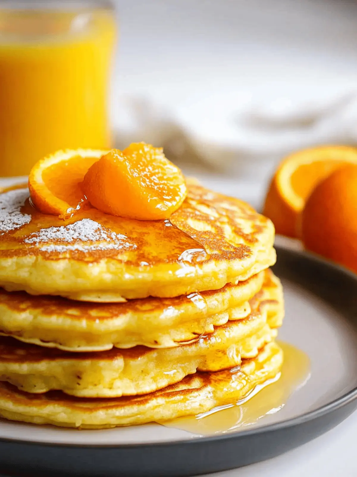 Zesty Orange Pancakes with Creamy Ricotta Bliss 3 Orange Pancakes