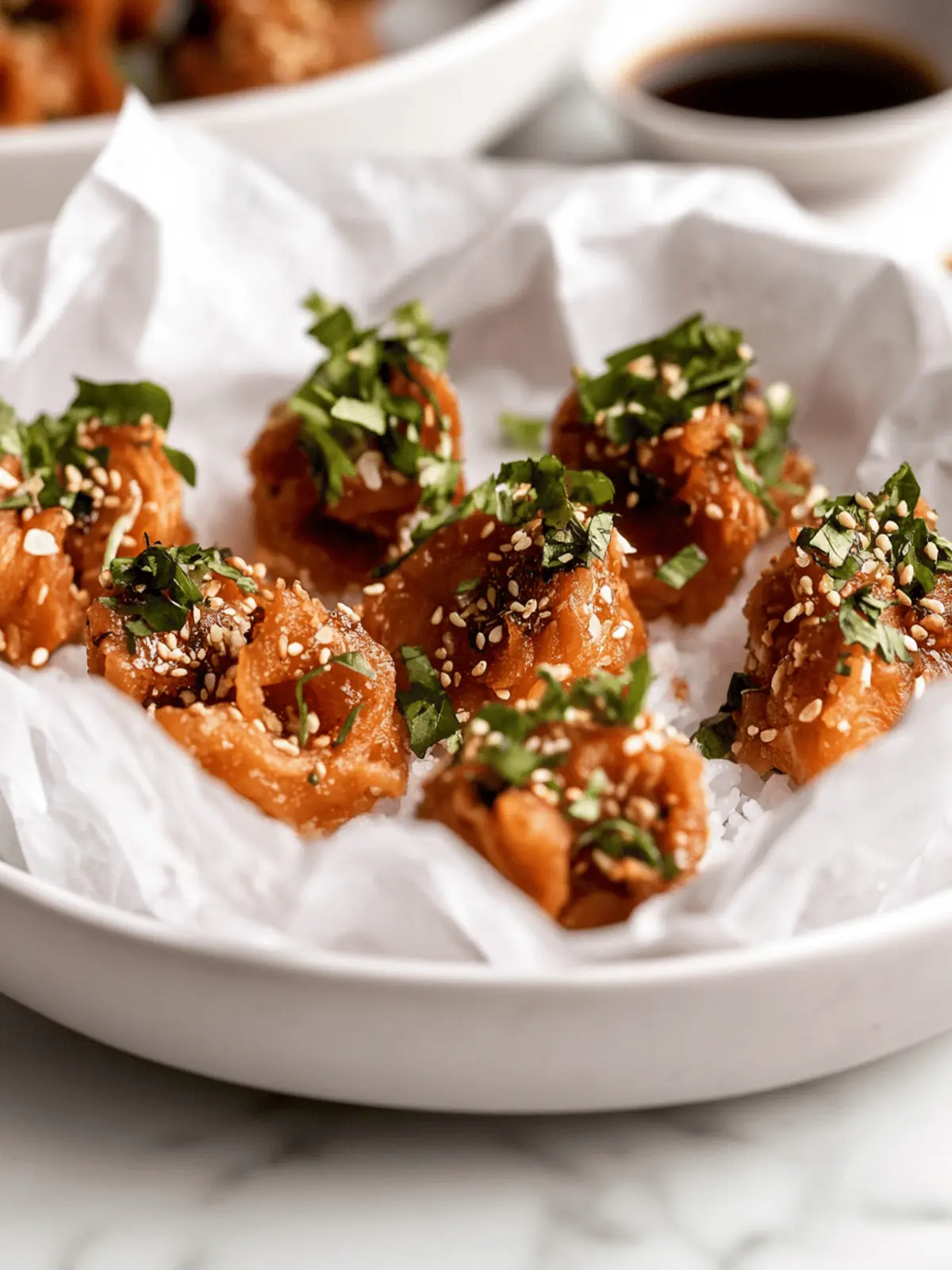 Crispy Rice Chips with Garlic Gochujang Tuna for Quick Delight 2 Crispy Rice Chips with Garlic Gochujang Tuna