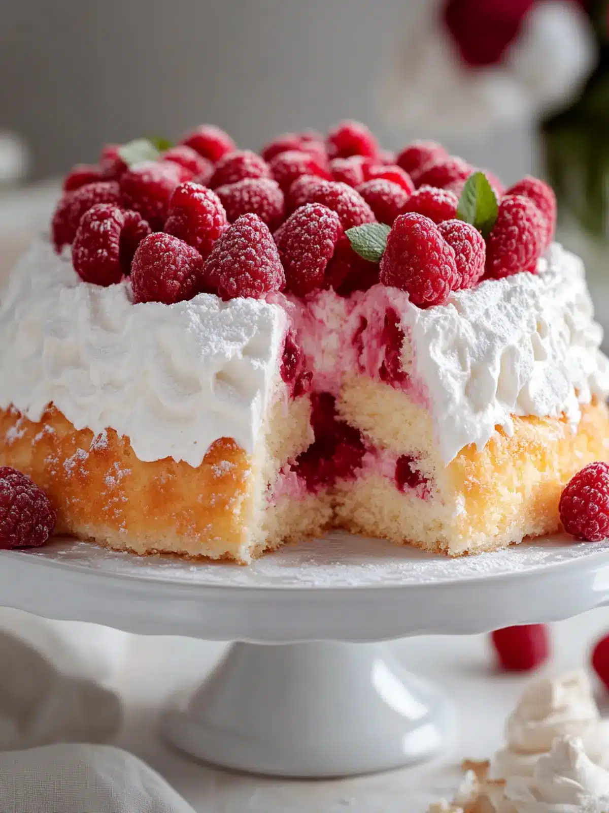 Light & Fluffy Raspberry Angel Food Cake for Spring Bliss 4 Raspberry Angel Food Cake