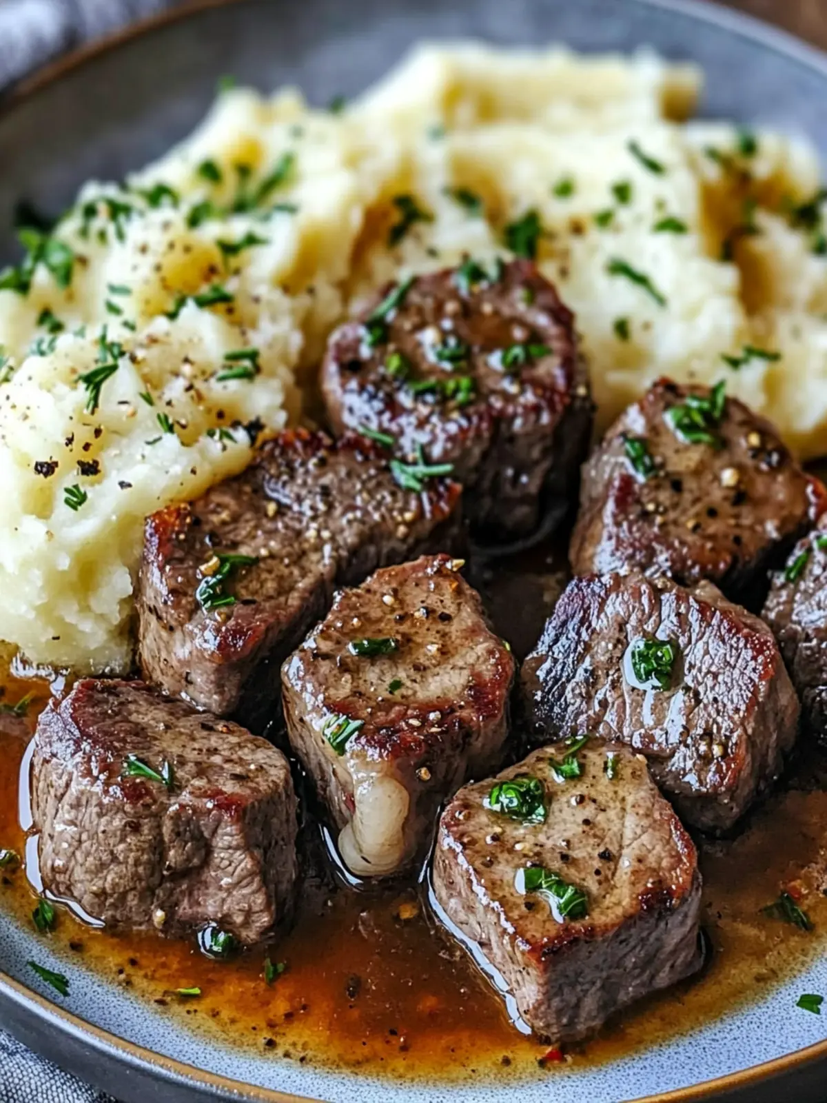 Garlic Butter Steak Bites and Mash for Ultimate Comfort Food 2 Garlic Butter Steak Bites and Mash