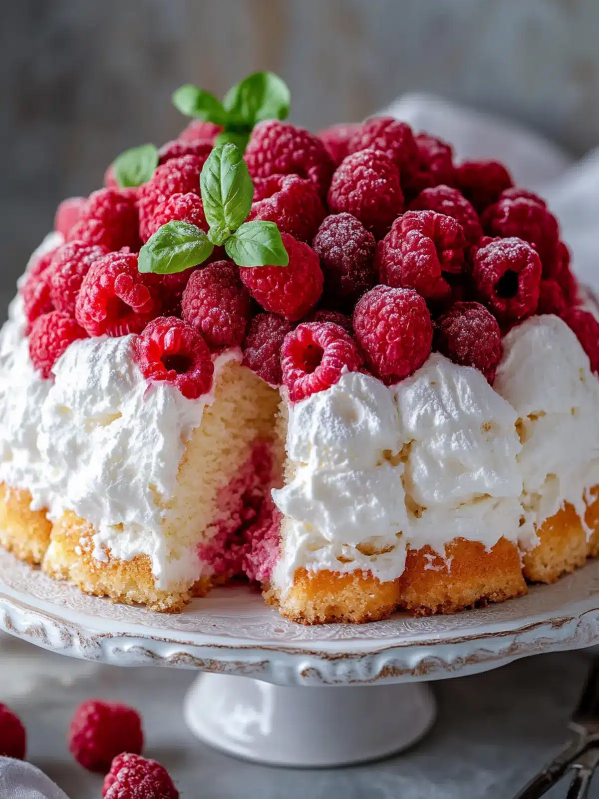 Light & Fluffy Raspberry Angel Food Cake for Spring Bliss 2 Raspberry Angel Food Cake
