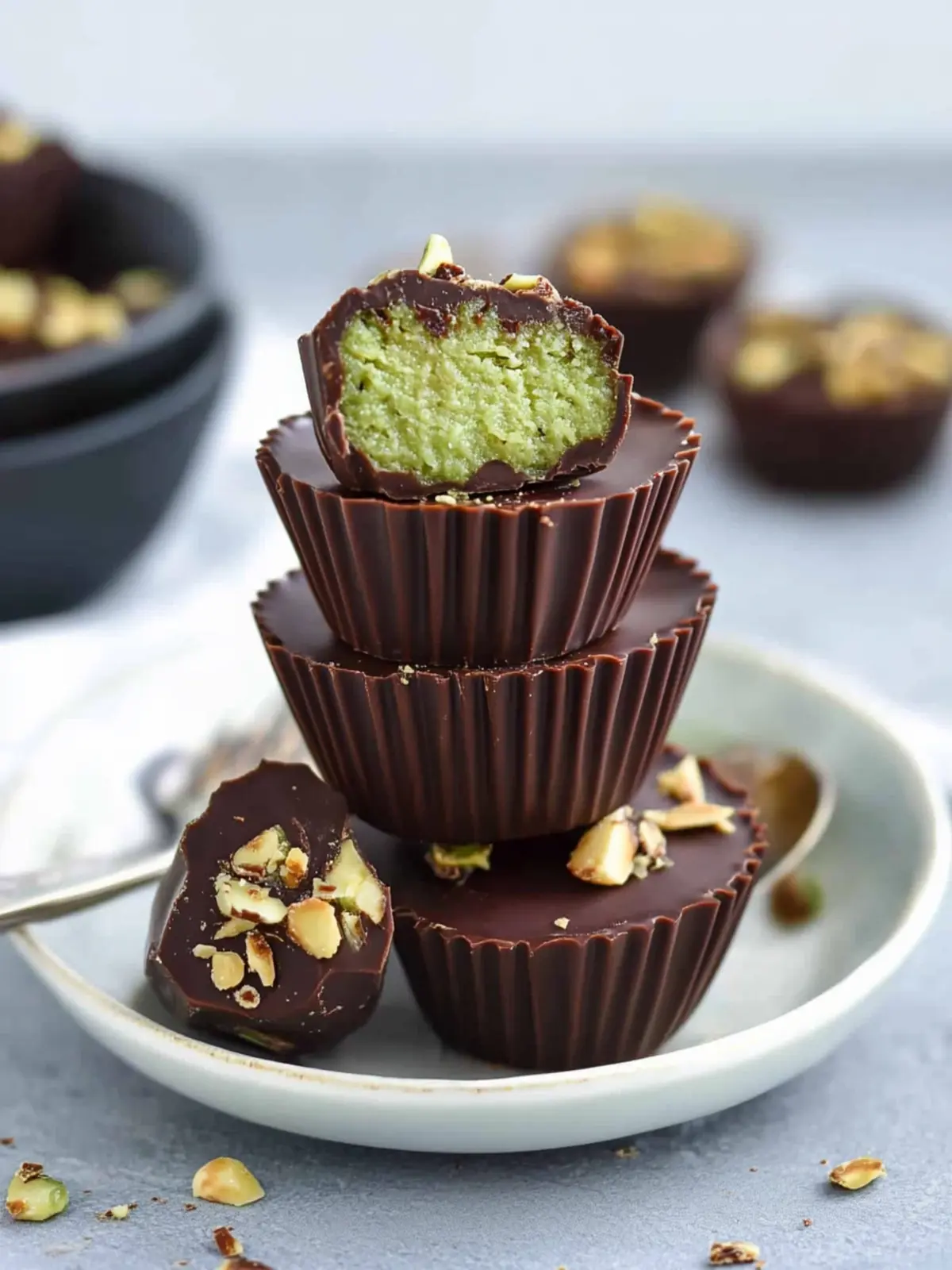 Delicious Dubai Chocolate Cups: No-Bake Pistachio Delight 3 Dubai Chocolate Cups