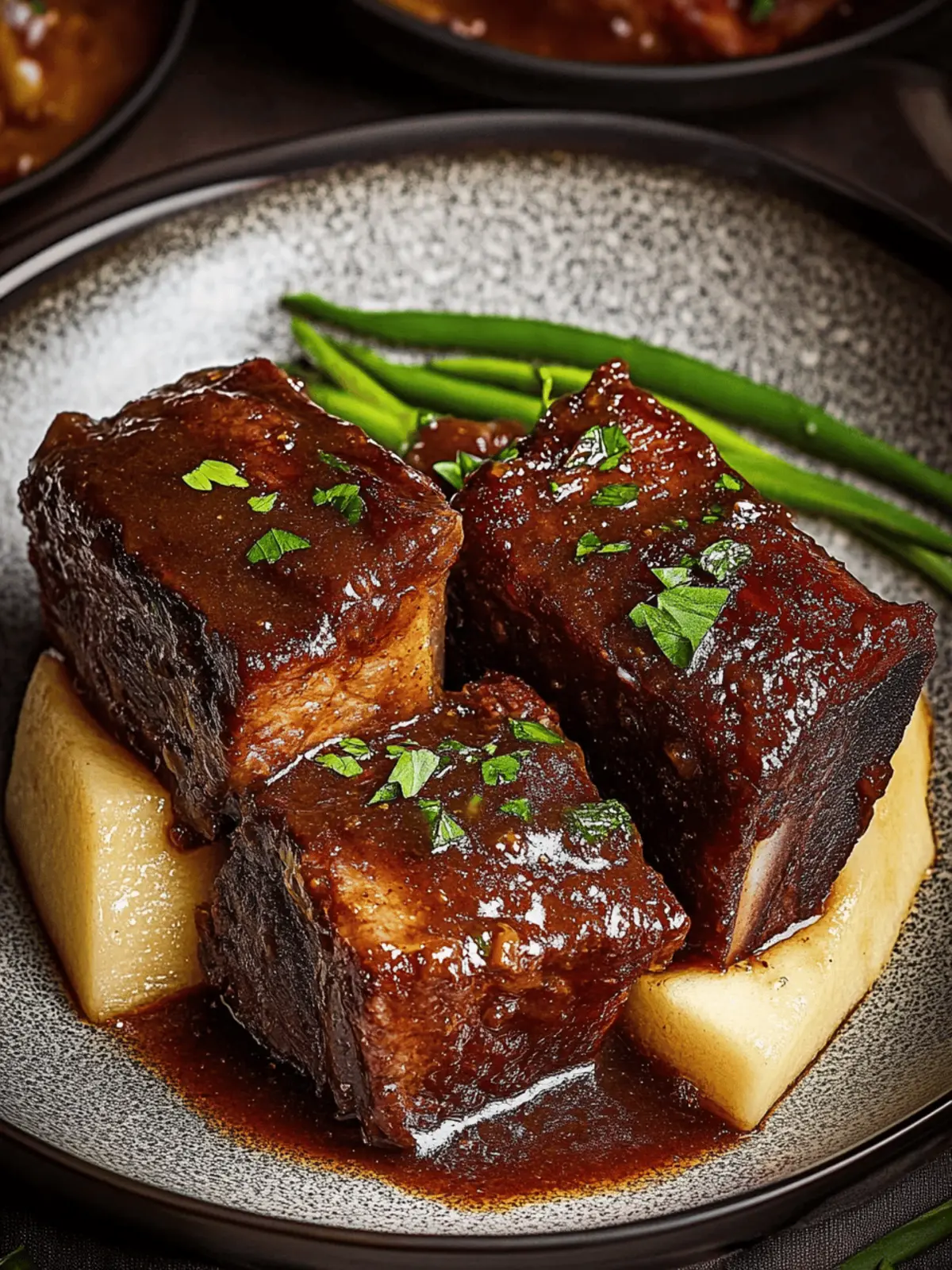 Savory Slow Cooked Beef Short Ribs in Soy Apple Sauce Delight 3 Slow Cooked Beef Short Ribs in Soy Apple Sauce