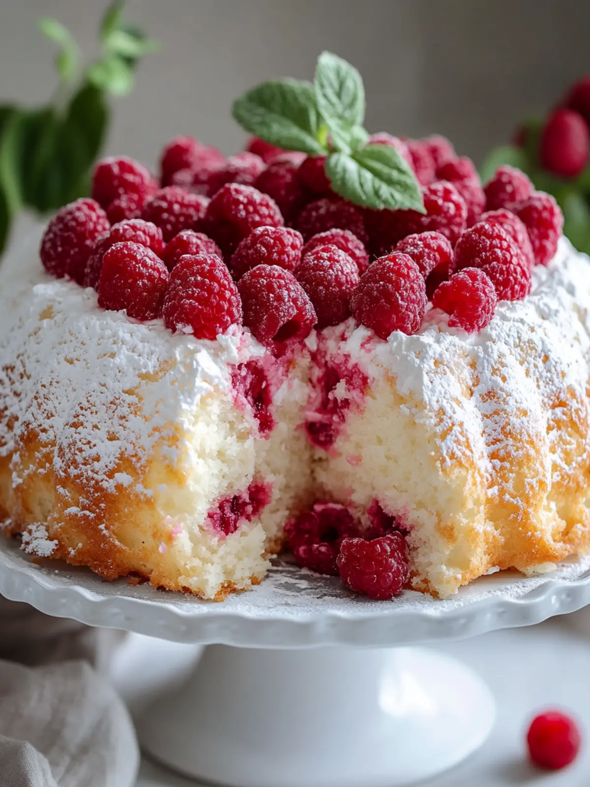 Light & Fluffy Raspberry Angel Food Cake for Spring Bliss 3 Raspberry Angel Food Cake