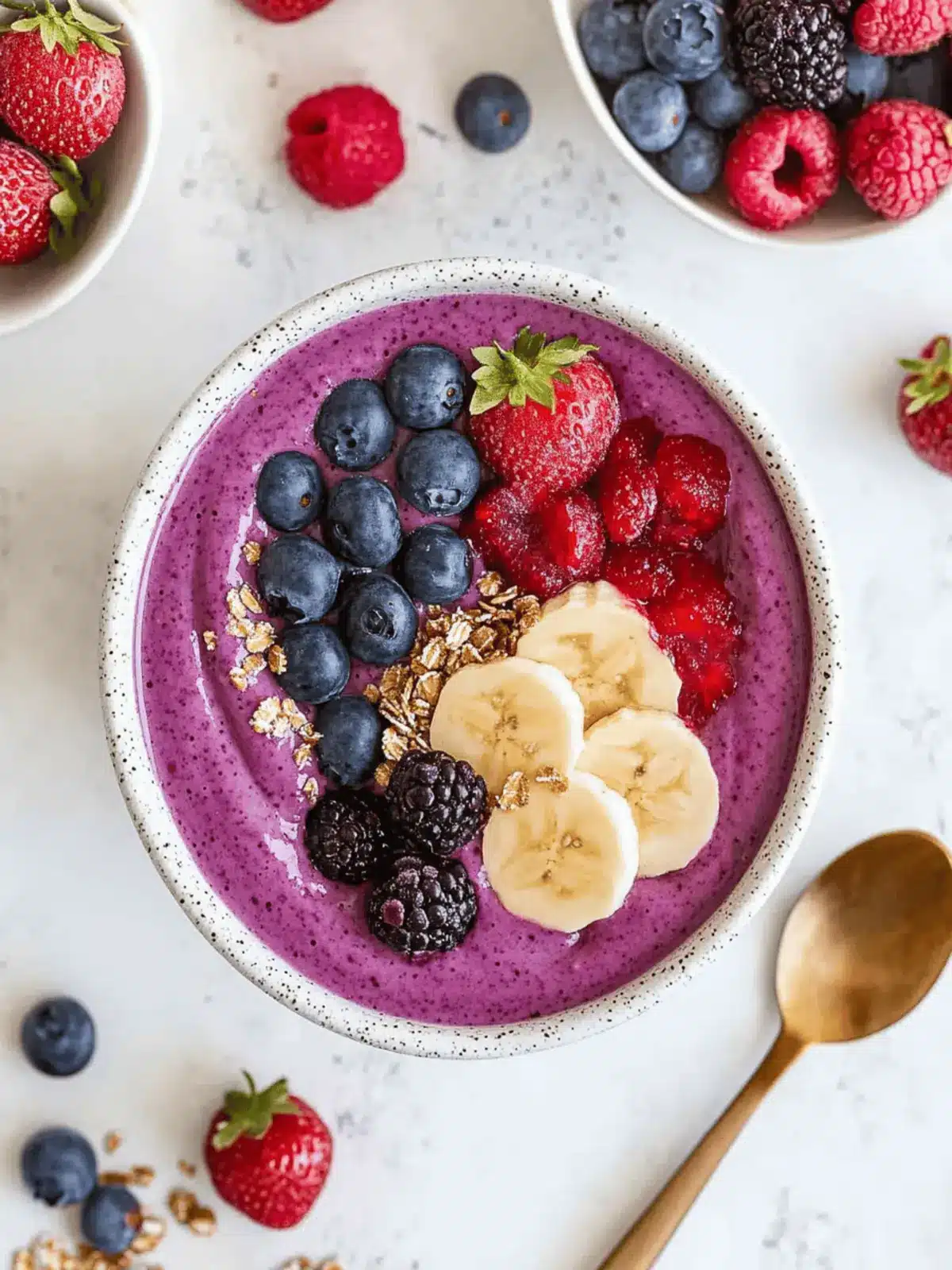 Berry Smoothie Bowl Bliss - Quick, Healthy & Vegan Delight 4 Berry Smoothie Bowl