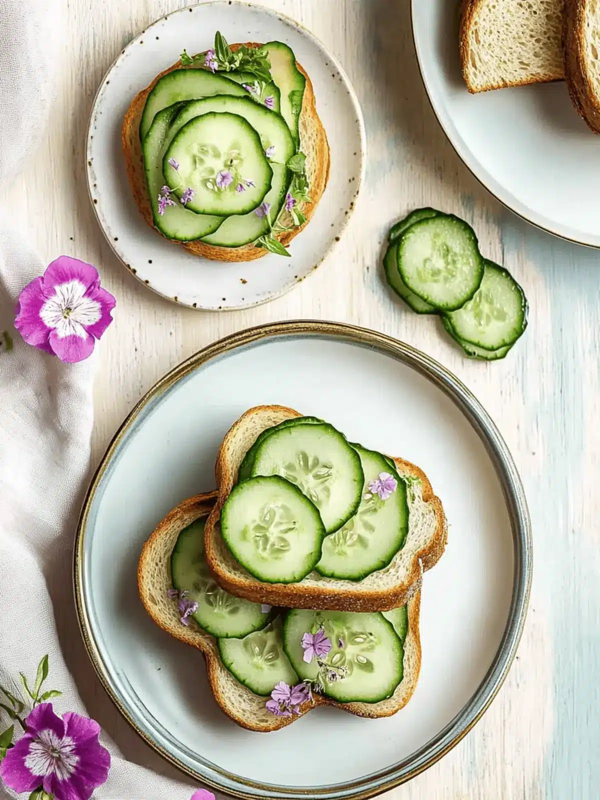 Cucumber Sandwiches with Creamy Dill for Refreshing Snacking 4 Cucumber Sandwiches with Creamy Dill for Refreshing Snacking