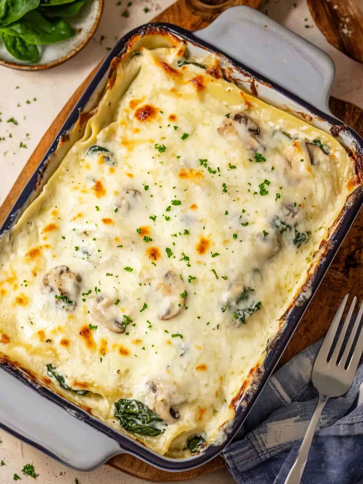Heavenly White Lasagna with Spinach and Mushrooms Delight 4 White Lasagna with Spinach and Mushrooms