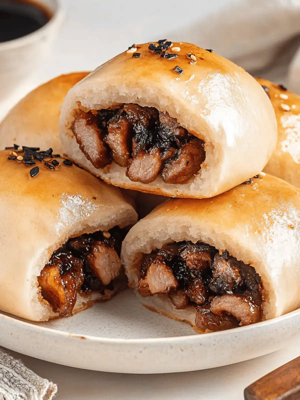 Fluffy Baked Char Siu Bao: Your New Dim Sum Favorite! 2 Baked Char Siu Bao (Chinese BBQ Pork Buns)