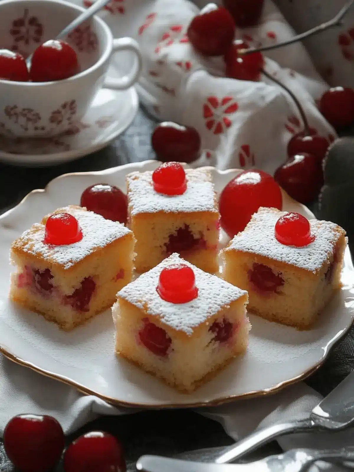 Delicious Cherry Cake Squares for Festive Celebrations 3 Cherry Cake Squares