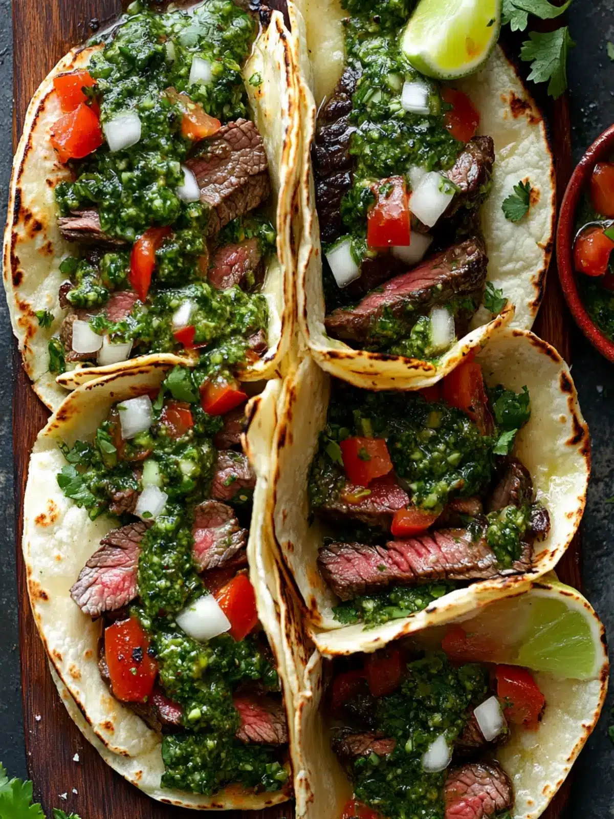 Cheesy Steak Tacos with Chimichurri Sauce: Flavor Your Night 3 Cheesy Steak Tacos with Chimichurri Sauce