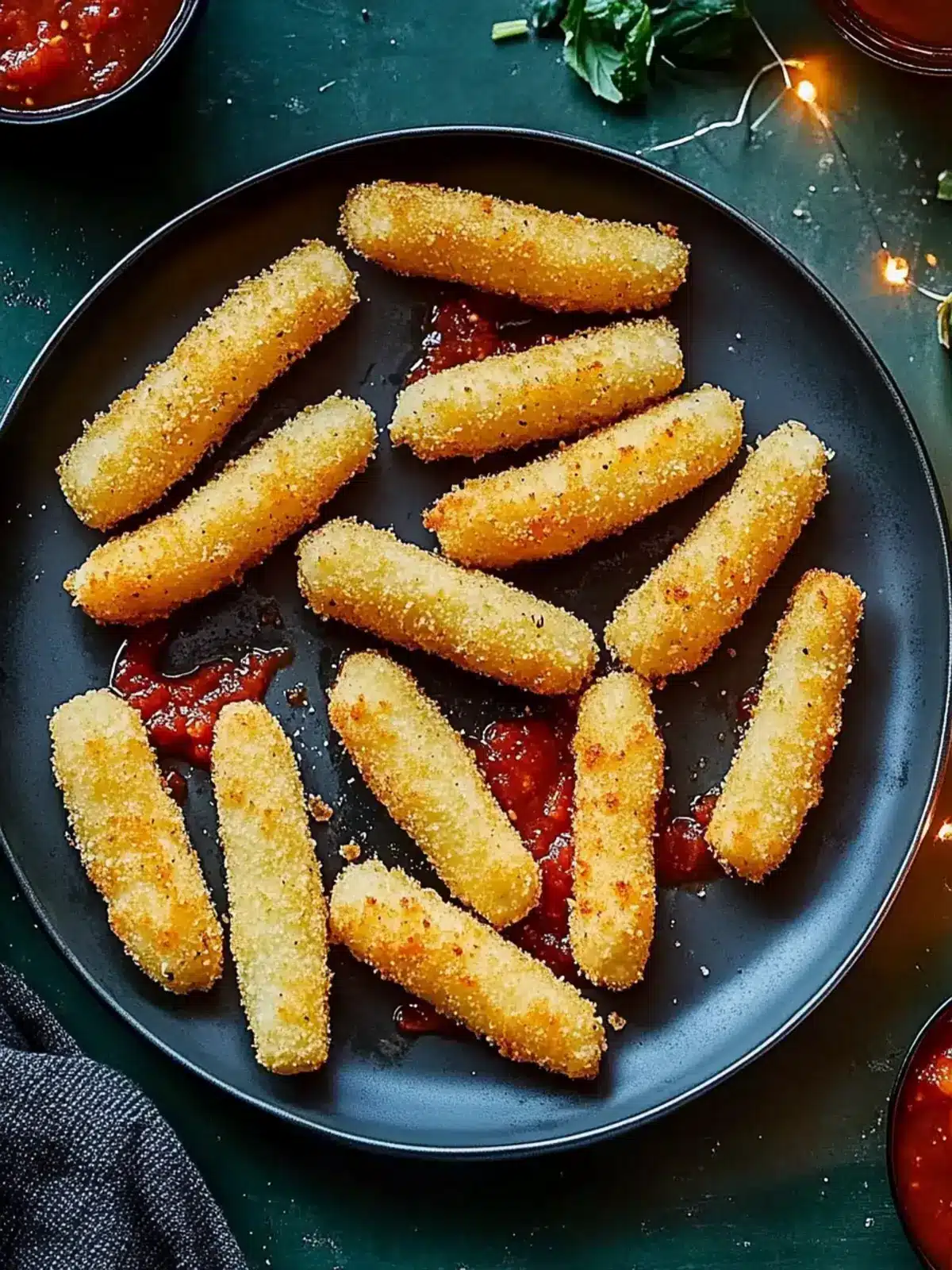 Irresistible Mozzarella Sticks with Spicy Tomato Sauce Recipe 4 Mozzarella sticks with chilli tomato sauce