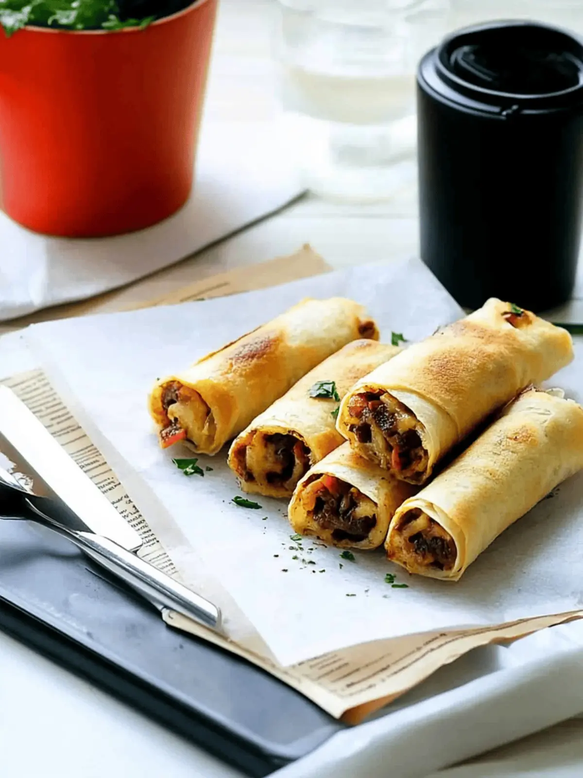 Spicy Italian Breakfast Roll Ups - Your Perfect Morning Taquitos 4 Spicy Italian Breakfast Roll Ups (Breakfast On The Go / Mini Taquitos)