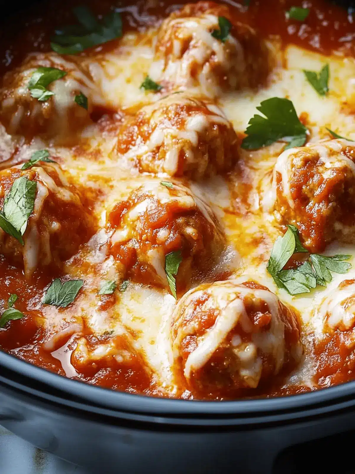 Slow Cooker Chicken Parm Meatballs for Effortless Comfort! 4 Recipe: Slow Cooker Chicken Parm Meatballs