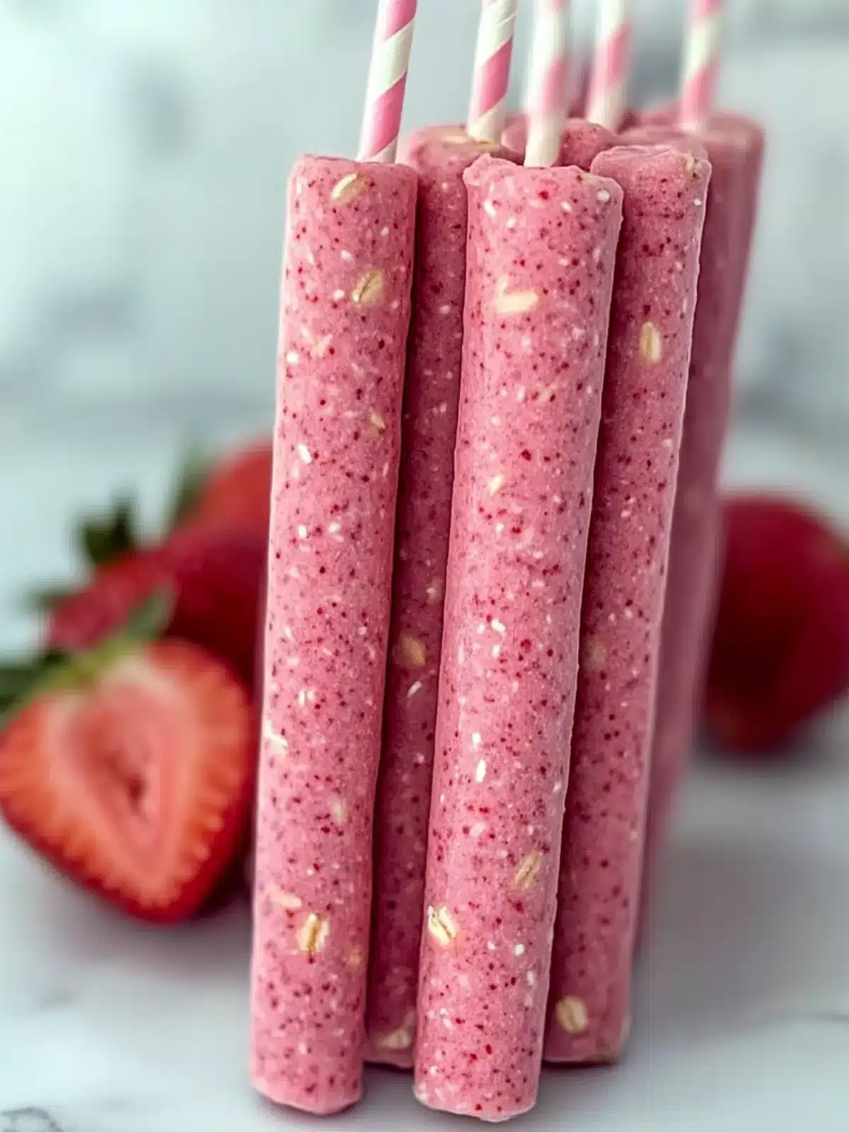 Strawberry Oat Smoothie Sticks Recipe for Happy Dogs 2 Strawberry Oat Smoothie Sticks Recipe for Dogs