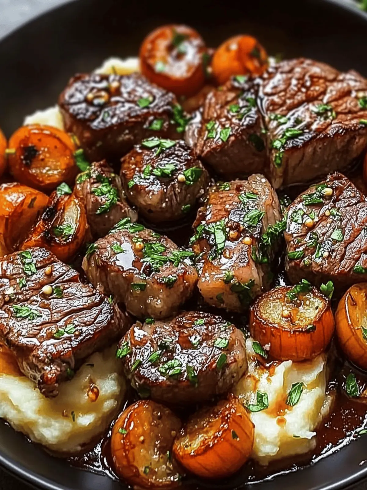 Savor Ribeye Steak with Caramelized Onions and Mashed Potatoes 4 Ribeye Steak with Caramelized Onions and Mashed Potatoes Recipe