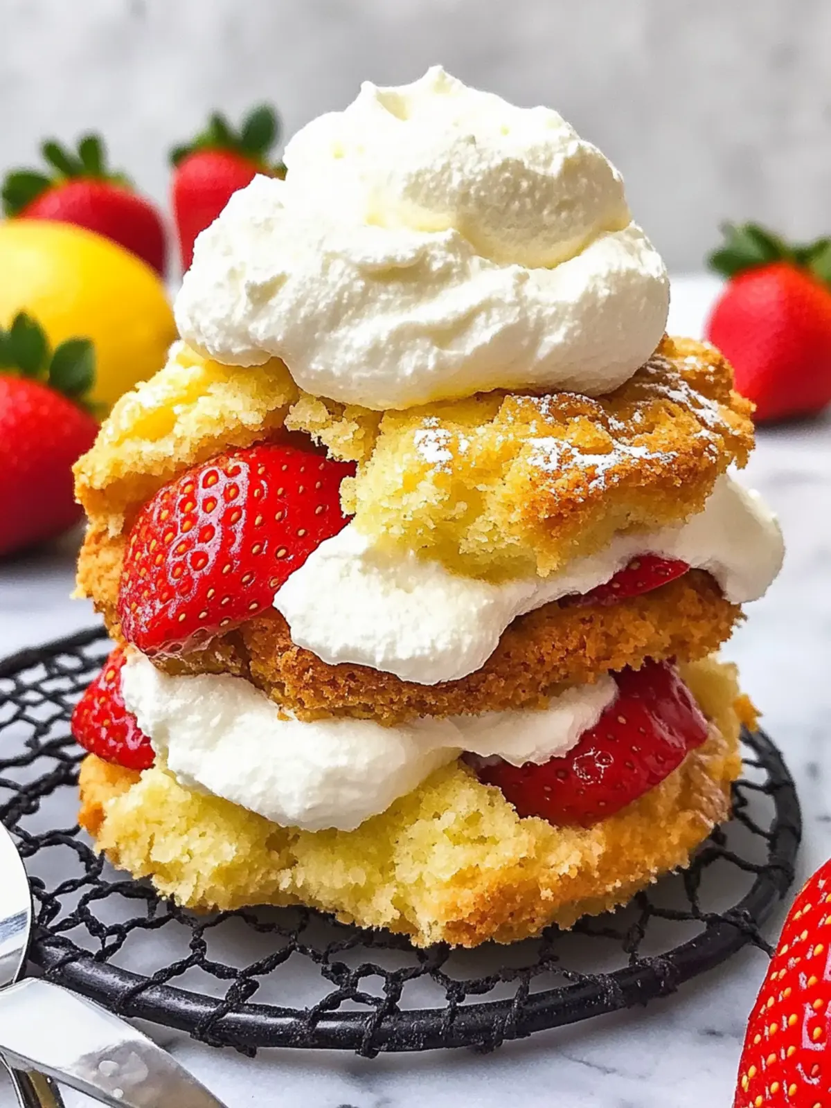 Strawberry Lemon Shortcake with Homemade Whipped Cream Delight 3 Strawberry Lemon Shortcake with Homemade Whipped Cream