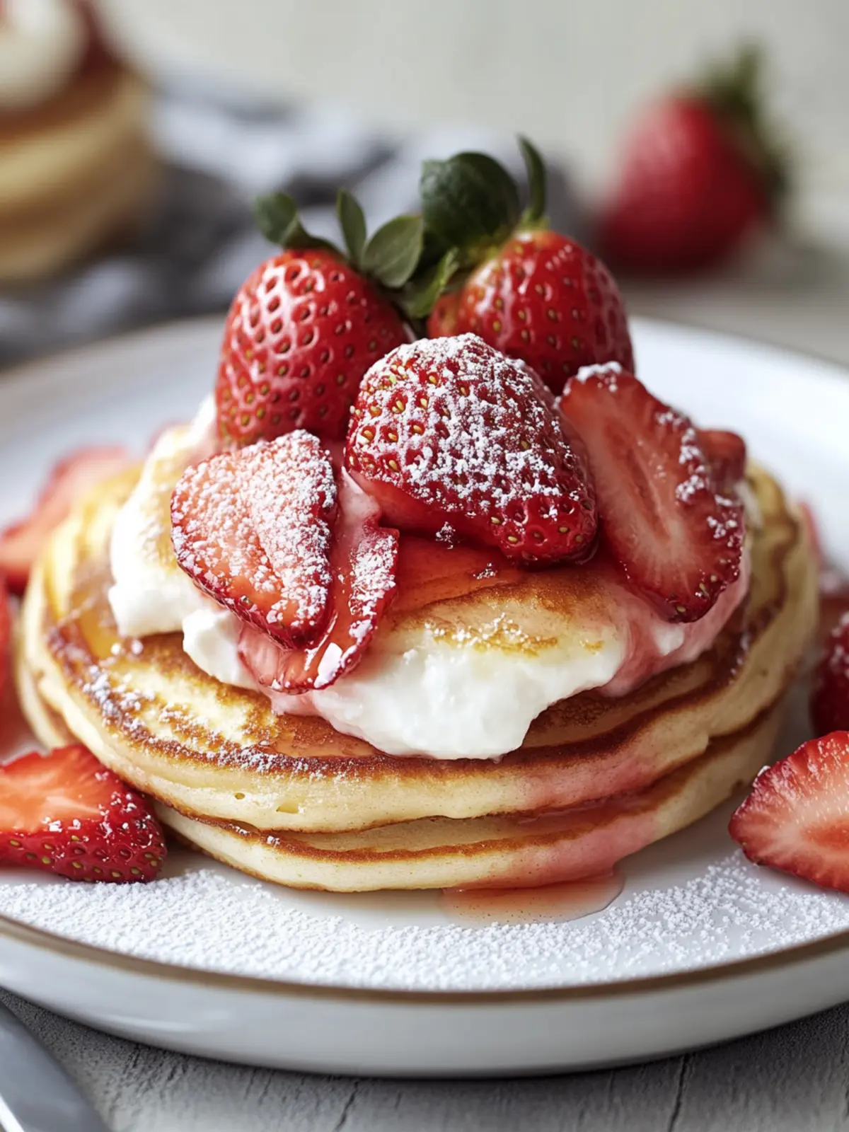 Gluten-Free Strawberry Cheesecake Pancakes for a Sweet Start 3 Strawberry Cheesecake Pancakes