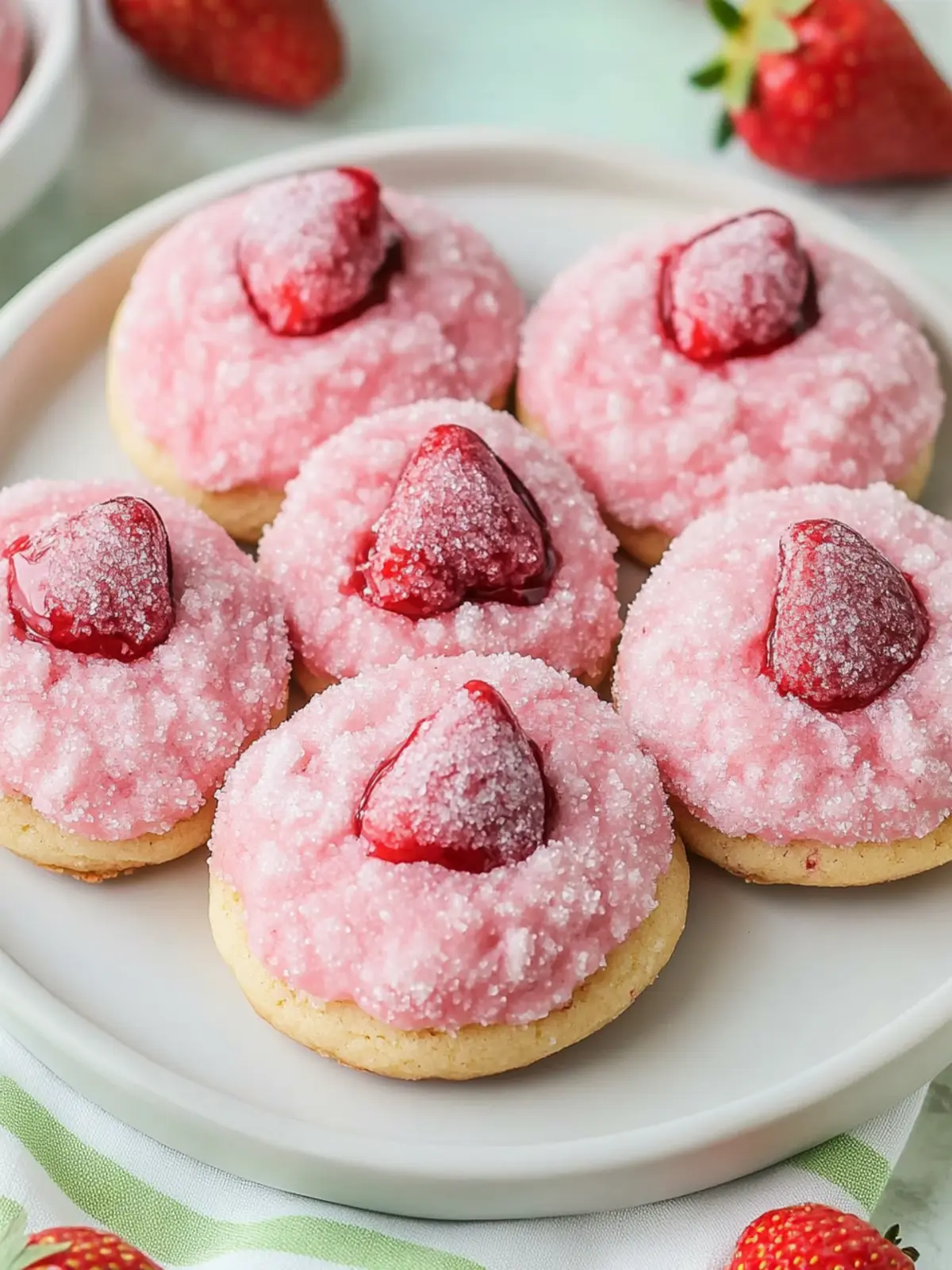 Delicious Strawberry Kiss Cookies with a Chocolate Surprise 4 Strawberry Kiss Cookies