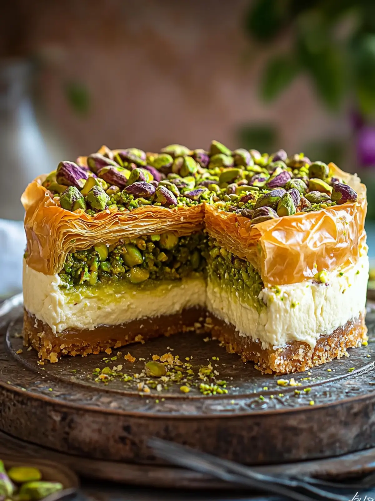 Baklava Pistachio Cheesecake: A Creamy Dream Dessert 2 Baklava Pistachio Cheesecake