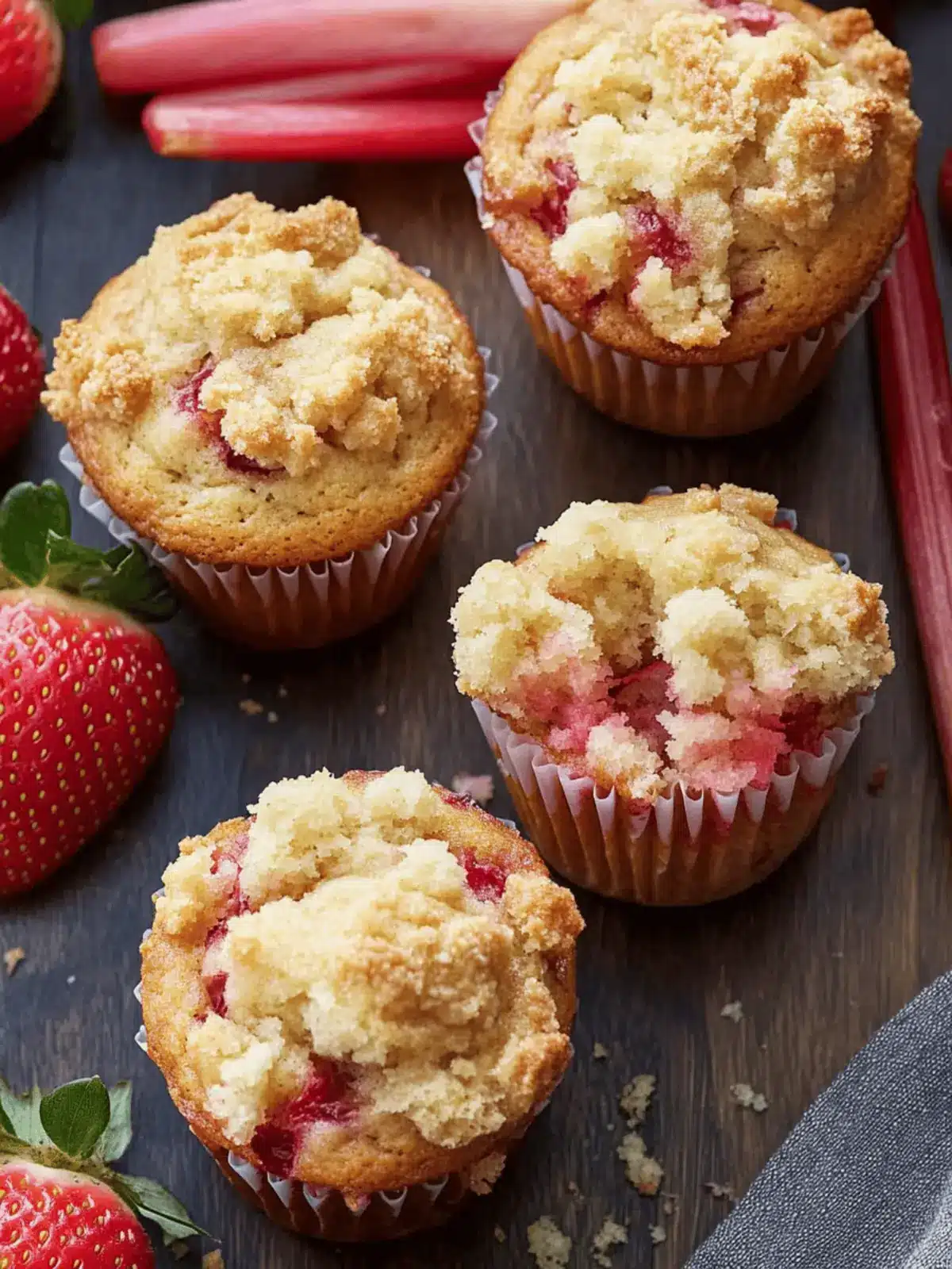 Decadent Strawberry Rhubarb Muffins to Brighten Your Day 4 Strawberry Rhubarb Muffins
