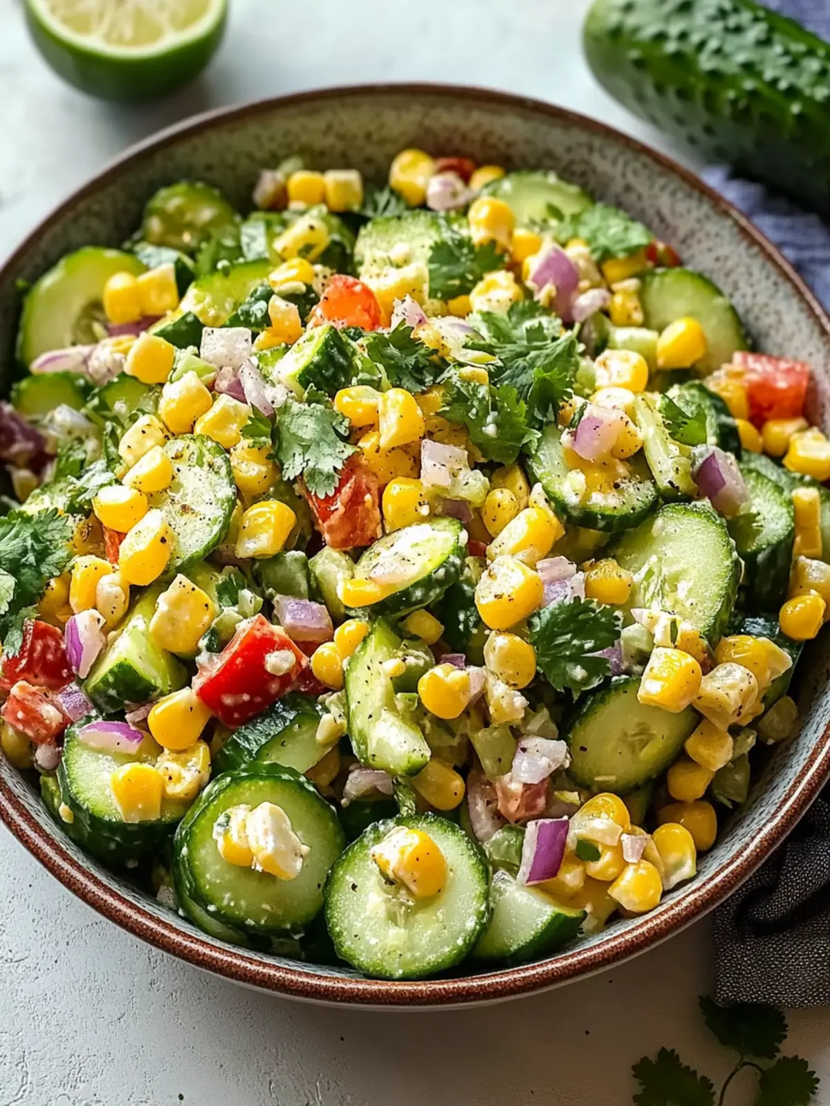 Zesty Corn Mexican Cucumber Salad: Refreshingly Simple Delight 2 Corn Mexican Cucumber Salad