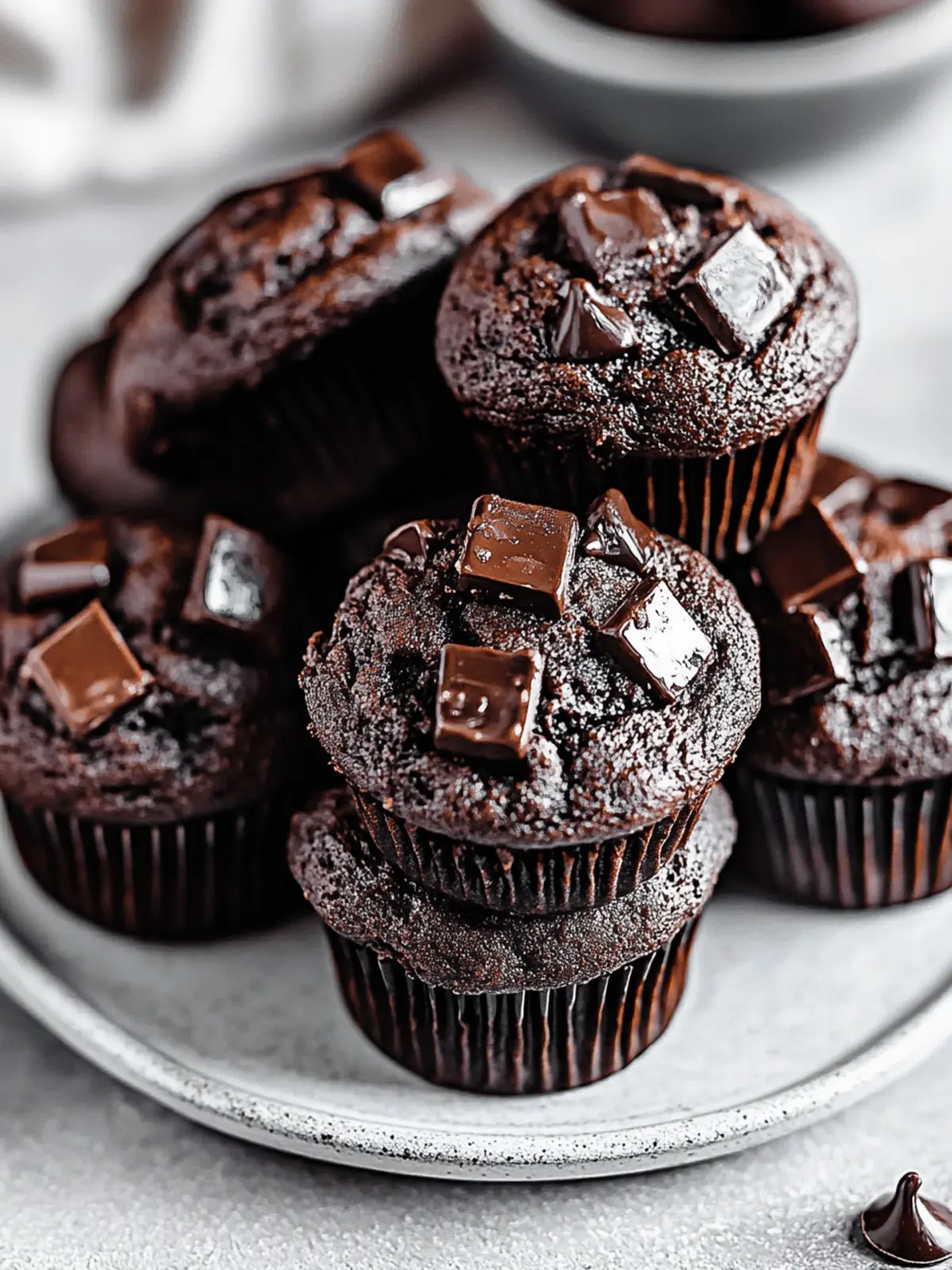 Triple Chocolate Chip Muffins - Pure Indulgence for Breakfast 3 Triple Chocolate Chip Muffins