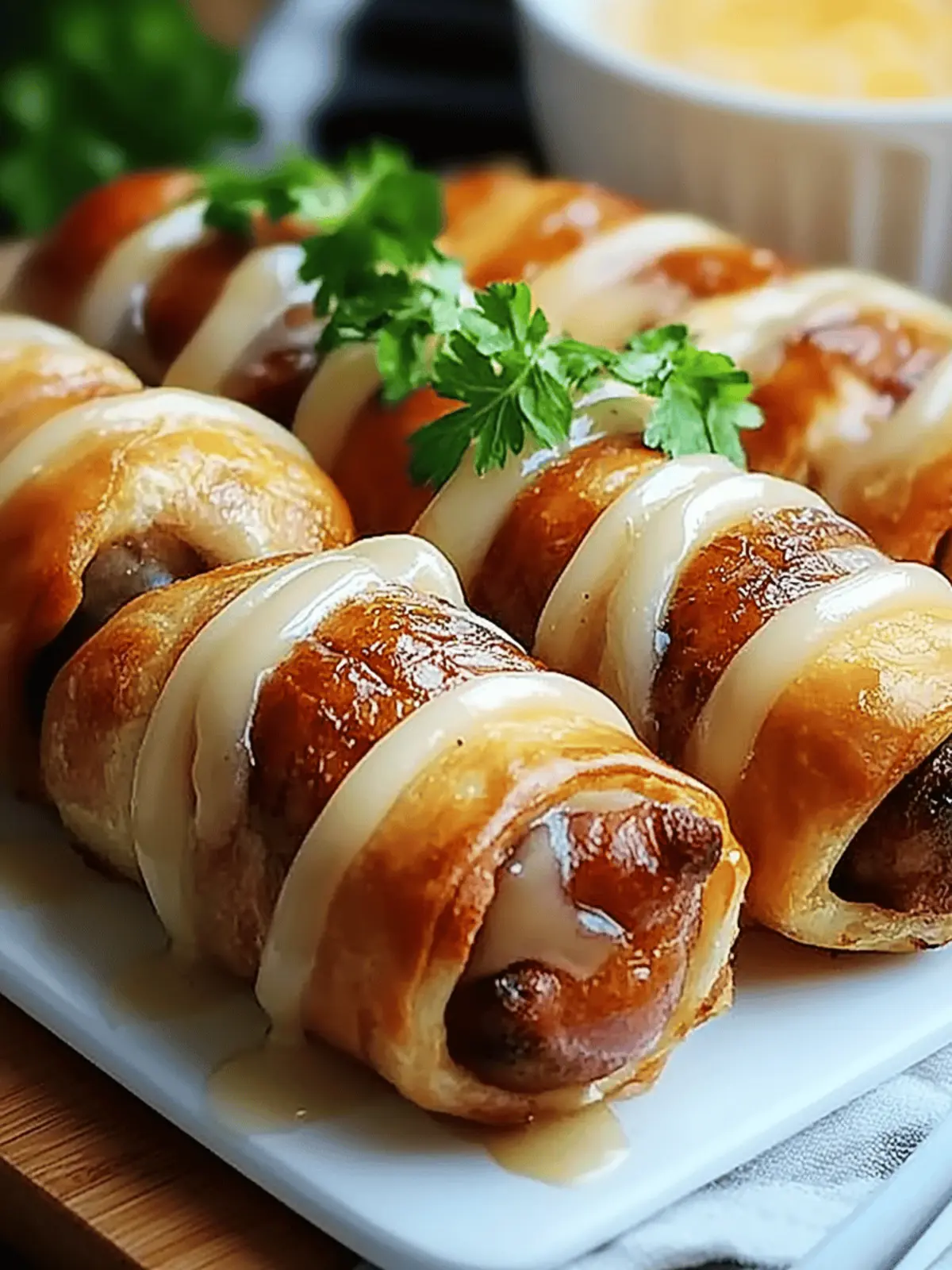 Delicious Breakfast Pigs in a Blanket with Sweet Maple Glaze 2 Breakfast Pigs in a Blanket