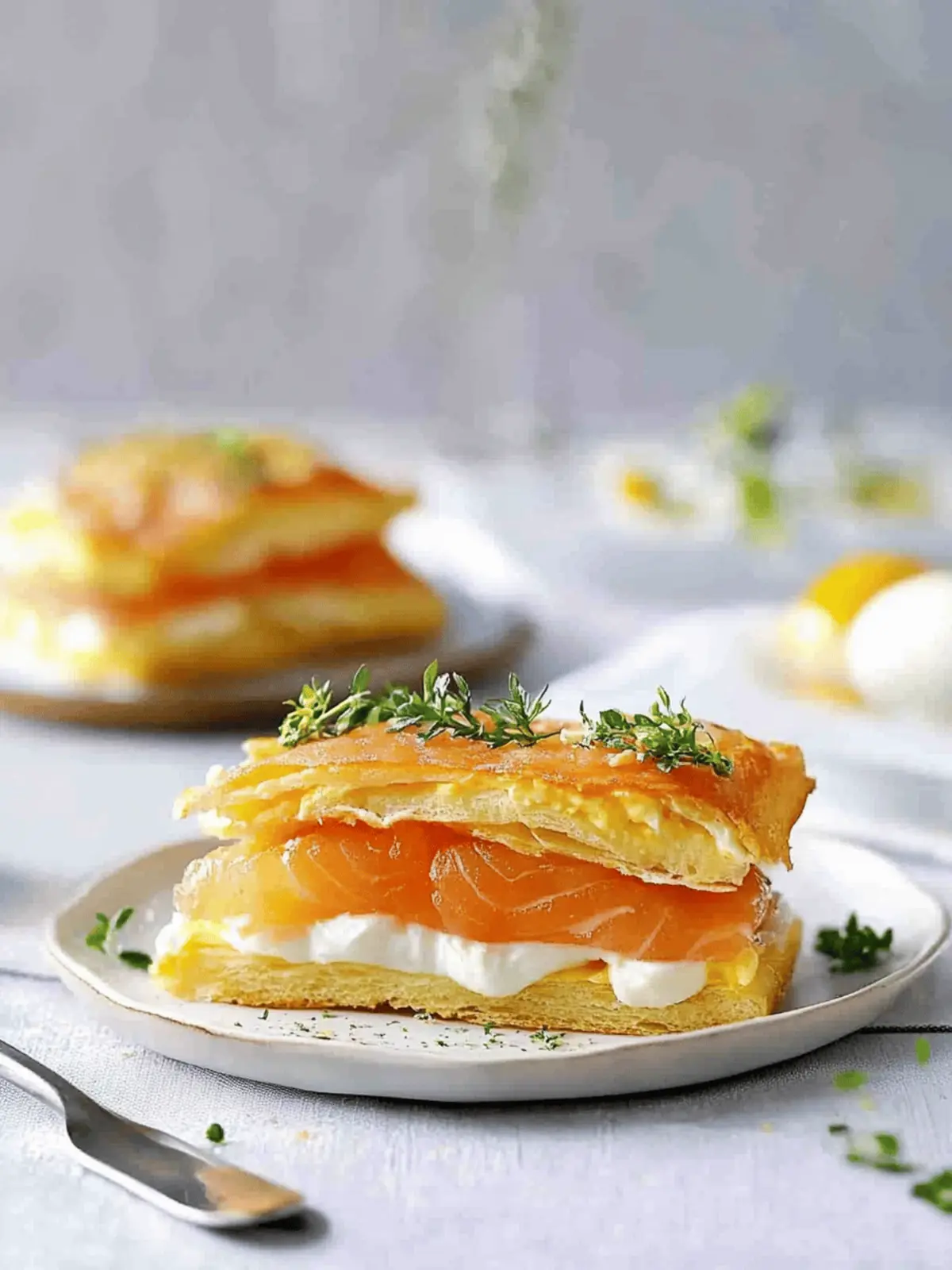 Smoked Salmon and Egg Breakfast Mille-feuille for a Chic Brunch 3 Smoked Salmon and Egg Breakfast Mille-feuille