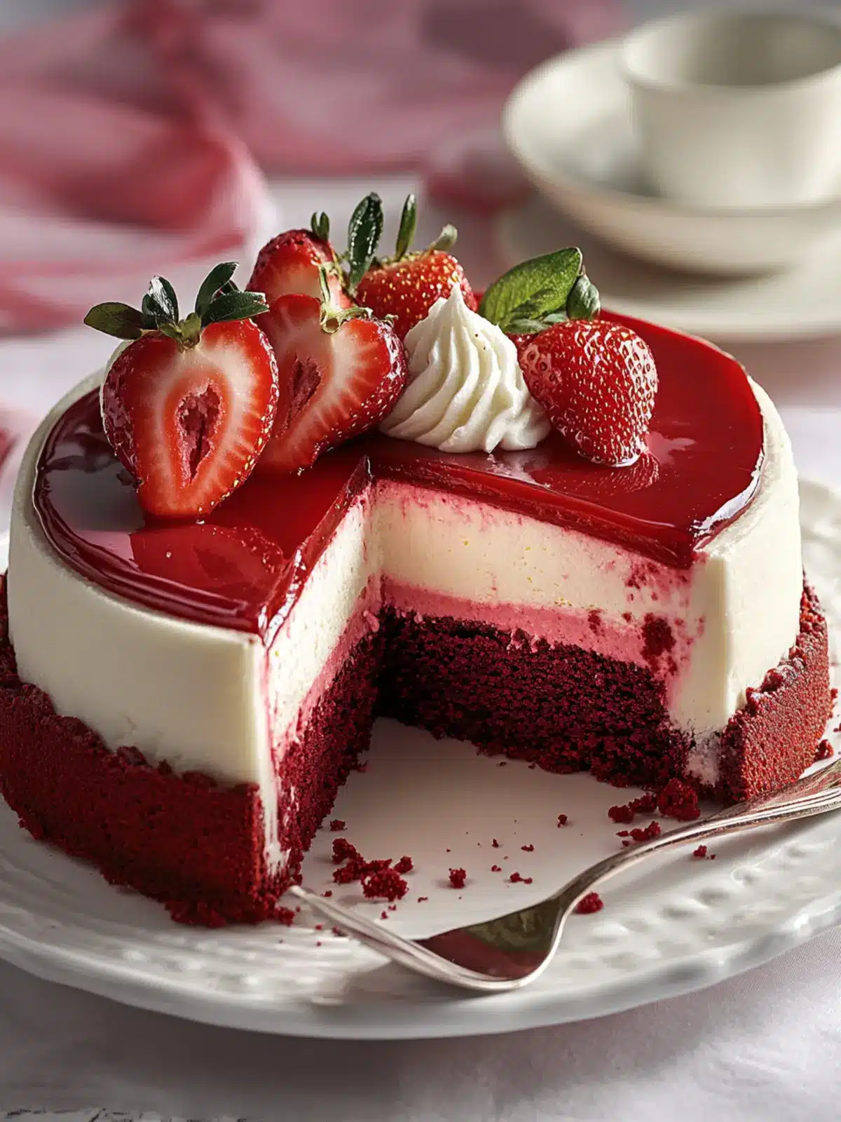 Red Velvet Strawberry Cheesecake Delight for Sweet Celebrations 3 Red Velvet Strawberry Cheesecake Delight