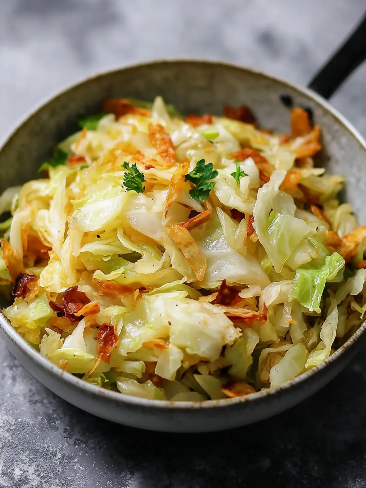 Irresistibly Savory Fried Cabbage with Crunchy Chicken Bacon 4 Fried Cabbage