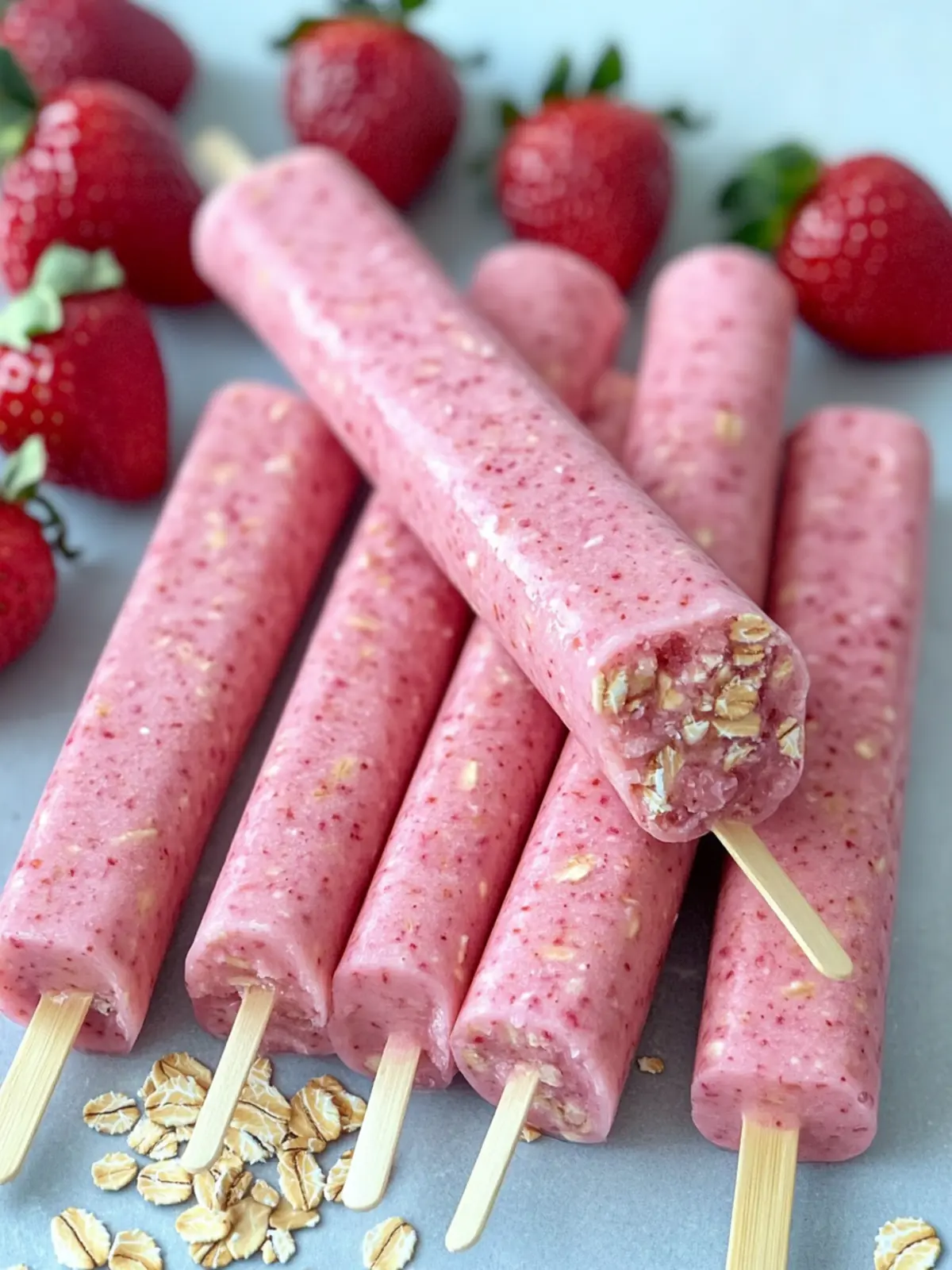 Homemade Strawberry Oat Smoothie Sticks Recipe for Dogs 2 Strawberry Oat Smoothie Sticks Recipe for Dogs