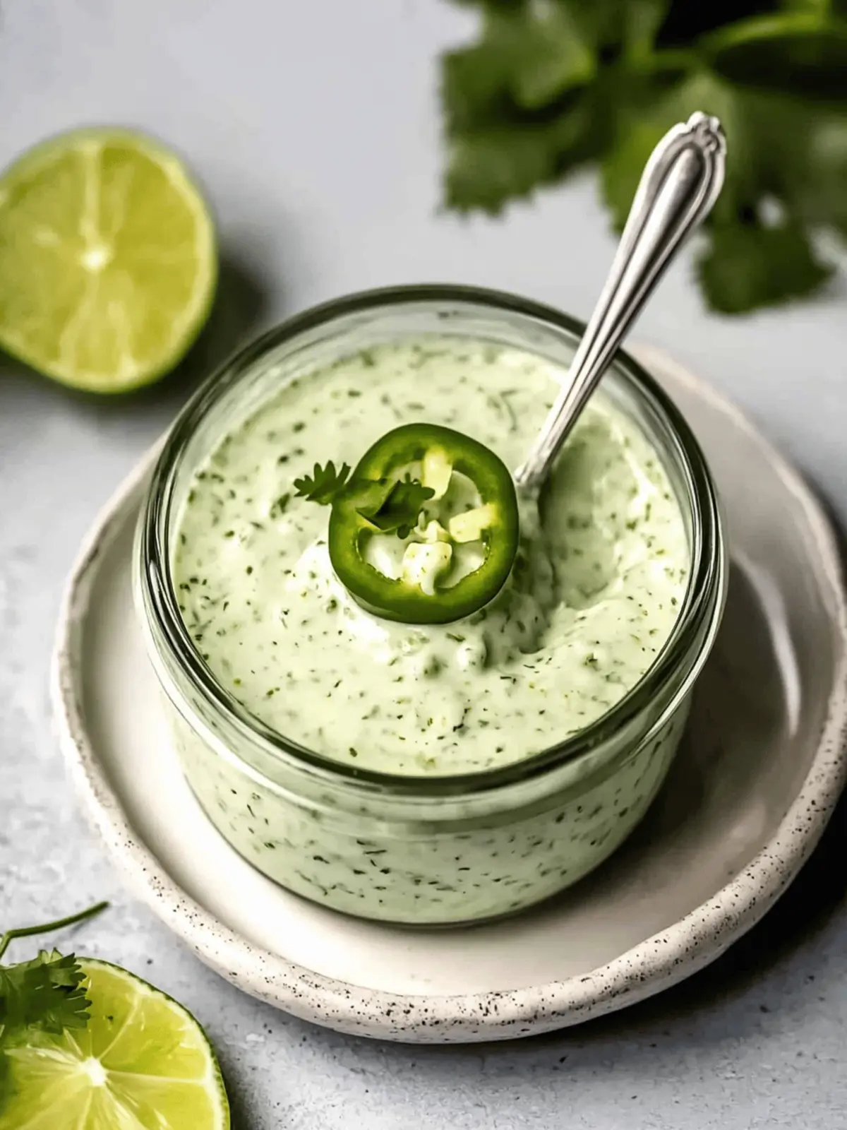 Simple Creamy Cilantro Garlic Sauce with Zesty Jalape os 2 Simple Creamy Cilantro and Garlic Sauce with Fresh Jalape os and Zesty Limes