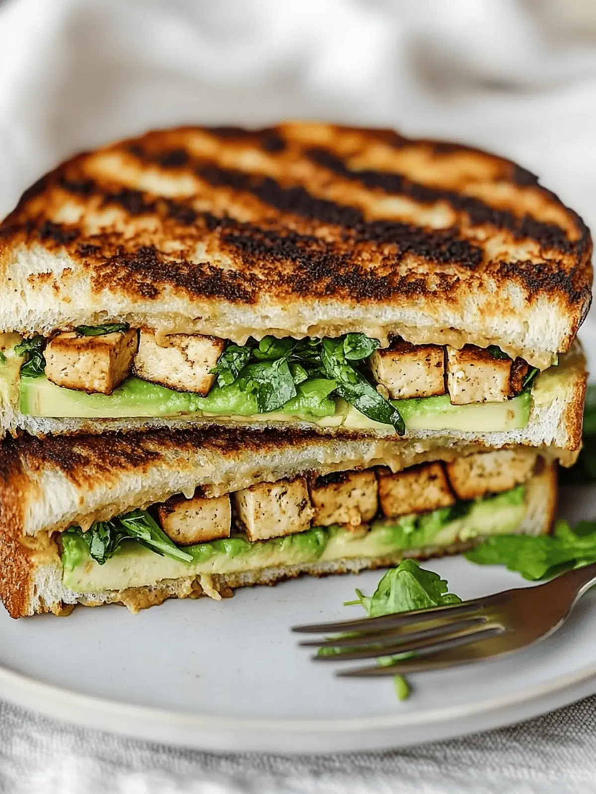 Savory Vegan Panini with Marinated Tofu and Avocado Delight 4 Vegan Panini with Marinated Tofu and Avocado