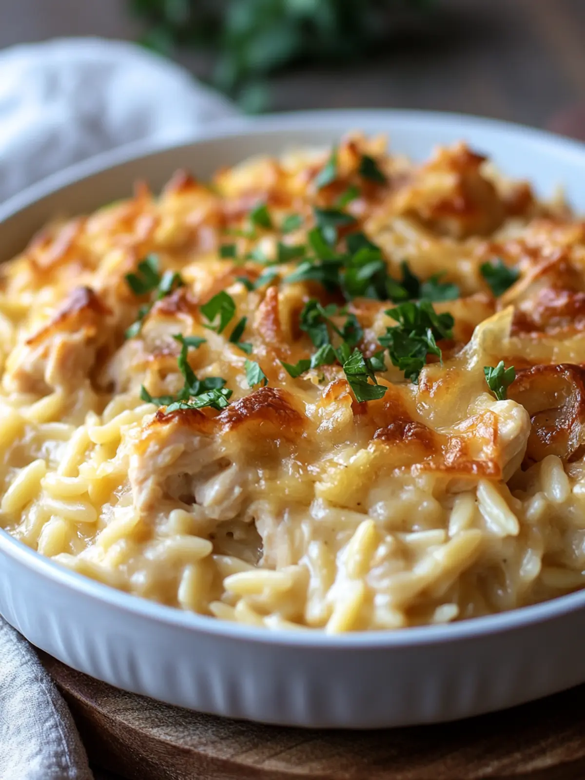 French Onion Chicken Orzo Casserole for Cozy Weeknight Dinners 4 French Onion Chicken Orzo Casserole