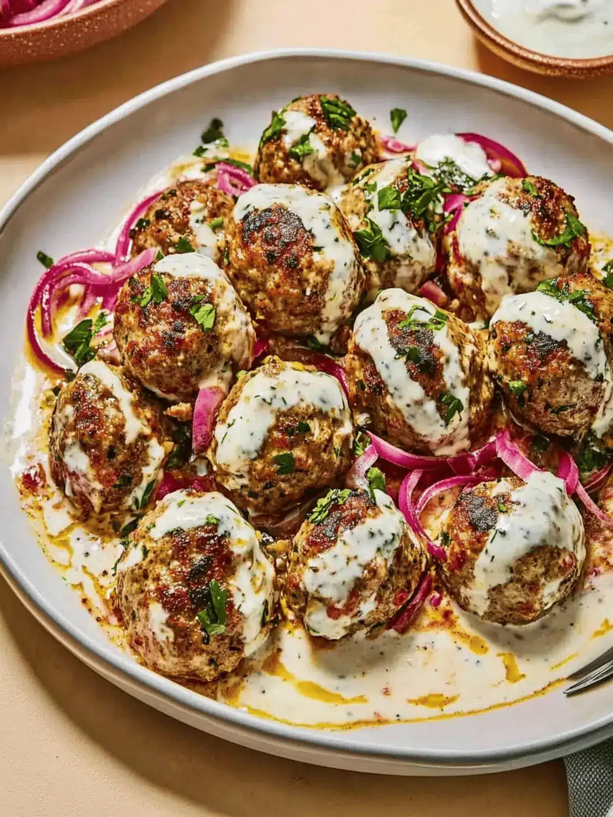 Turkish Meatballs in Yogurt Sauce: A Flavorful Homestyle Delight 3 Turkish Meatballs in Yogurt Sauce