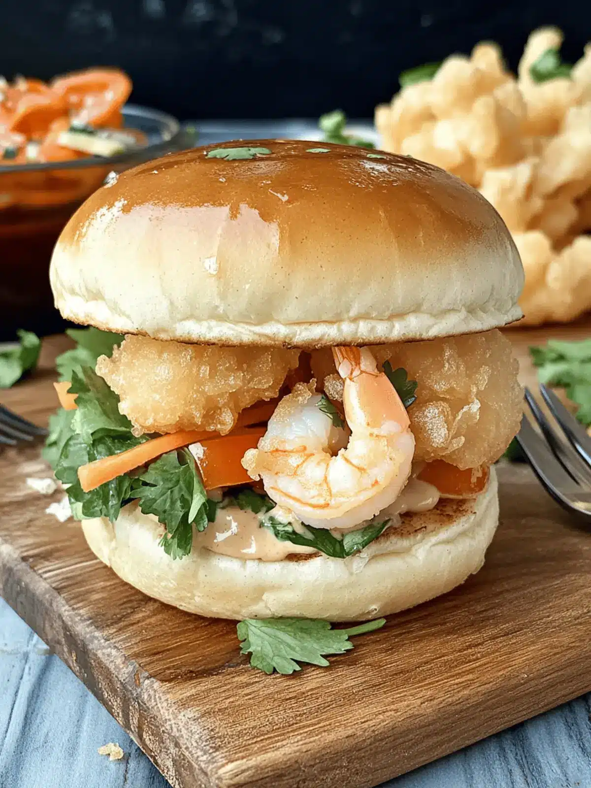 Delicious Shrimp Tempura Burger: A Crunchy Flavor Adventure 4 Shrimp Tempura Burger
