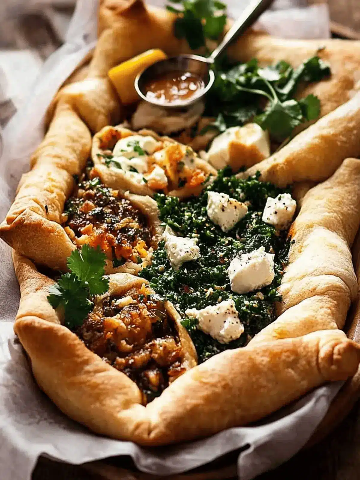 Irresistible Pide Turkish Flat Bread Pizza with Three Tasty Toppings 4 Pide Turkish Flat Bread / Pizza
